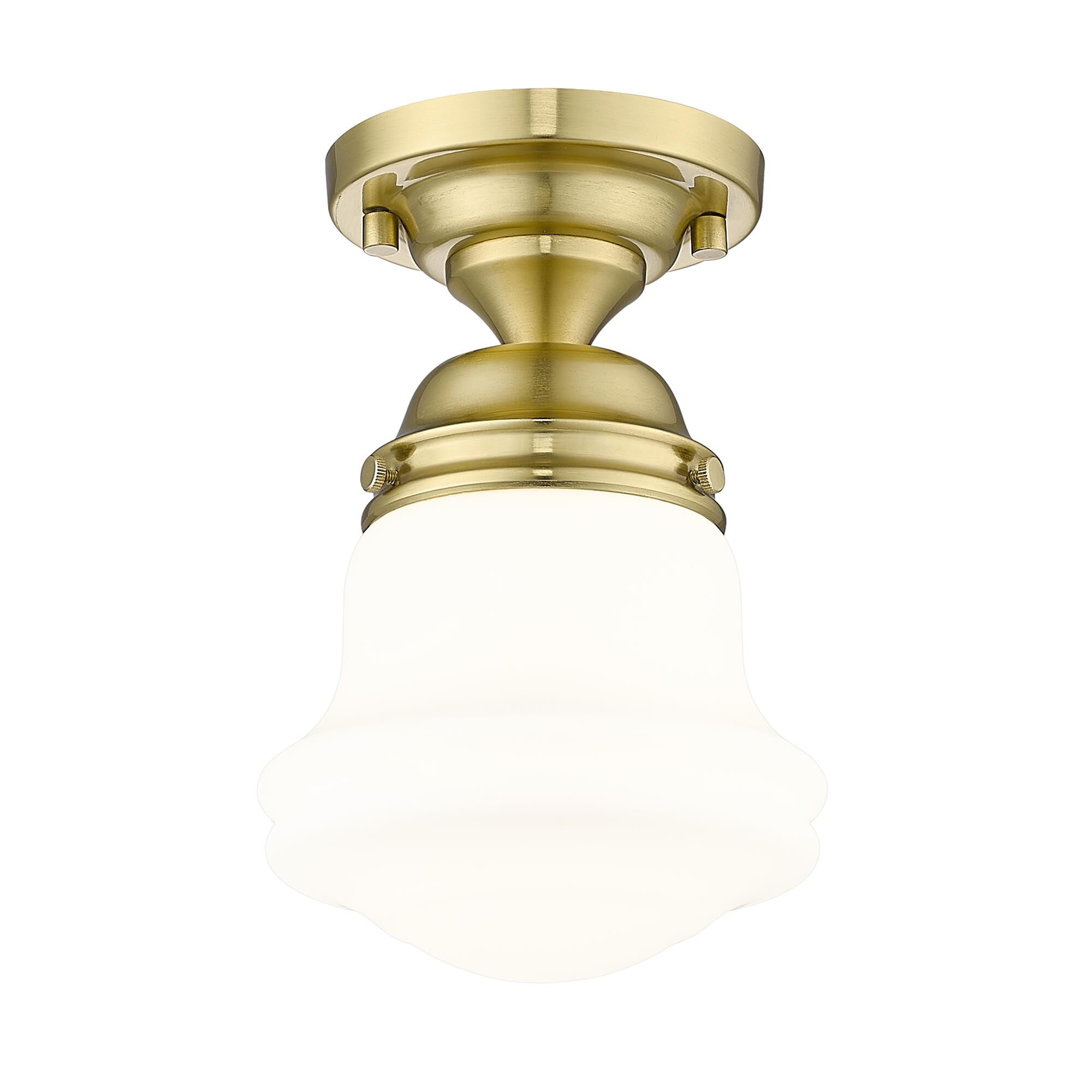 Shown in Luxe Gold finish and Matte Opal glass and Matte Opal shade
