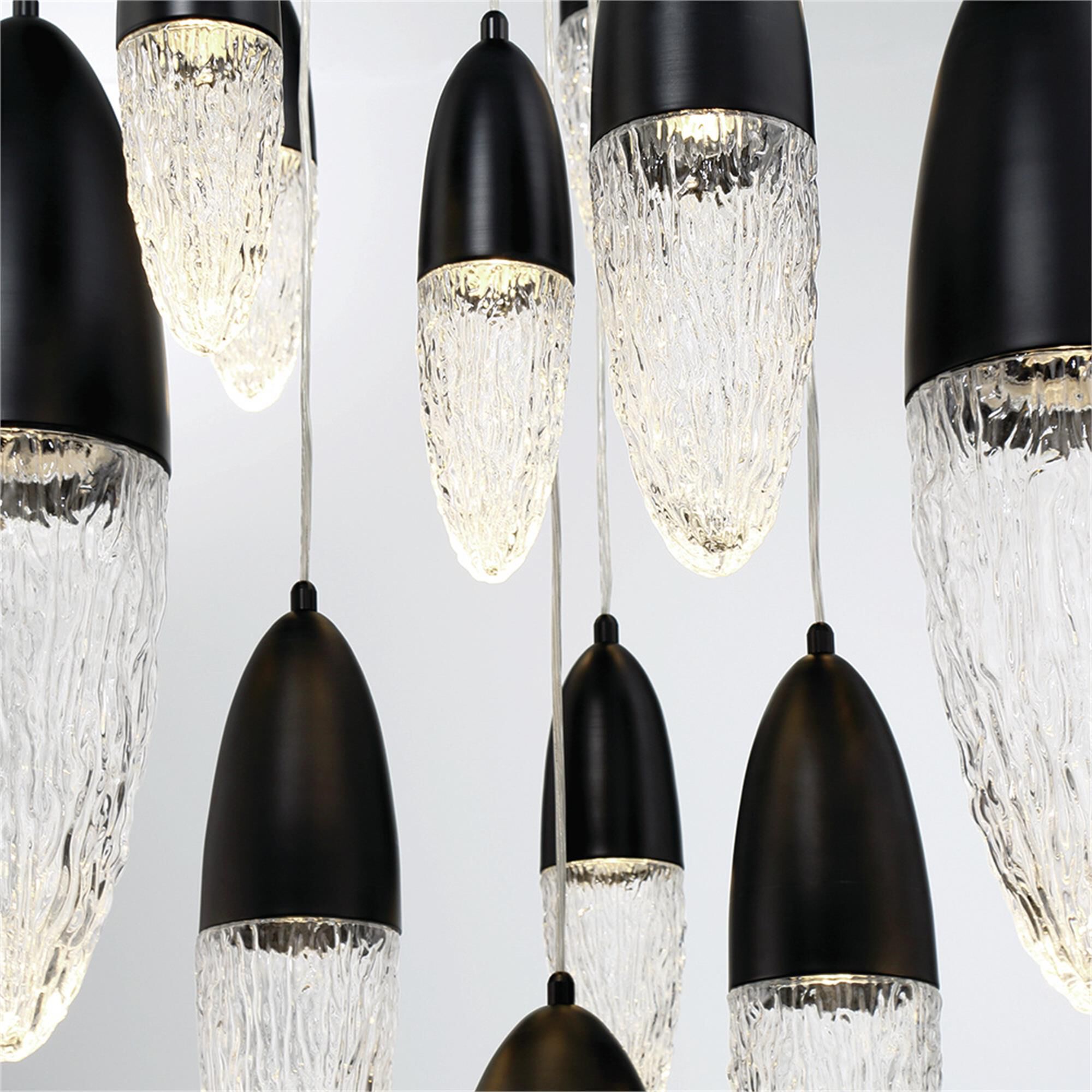 Shown in Black finish and Clear glass