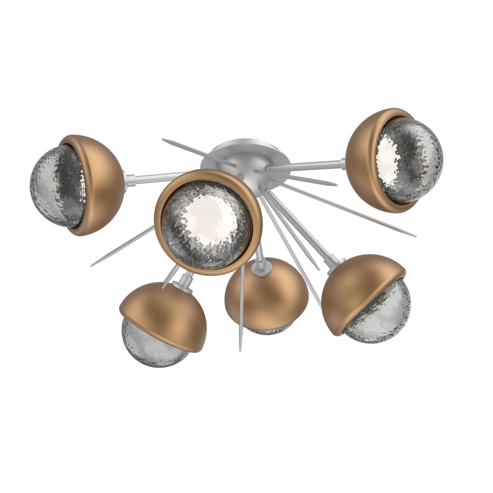 Shown in Classic Silver finish and Smoke glass and Novel Brass accent