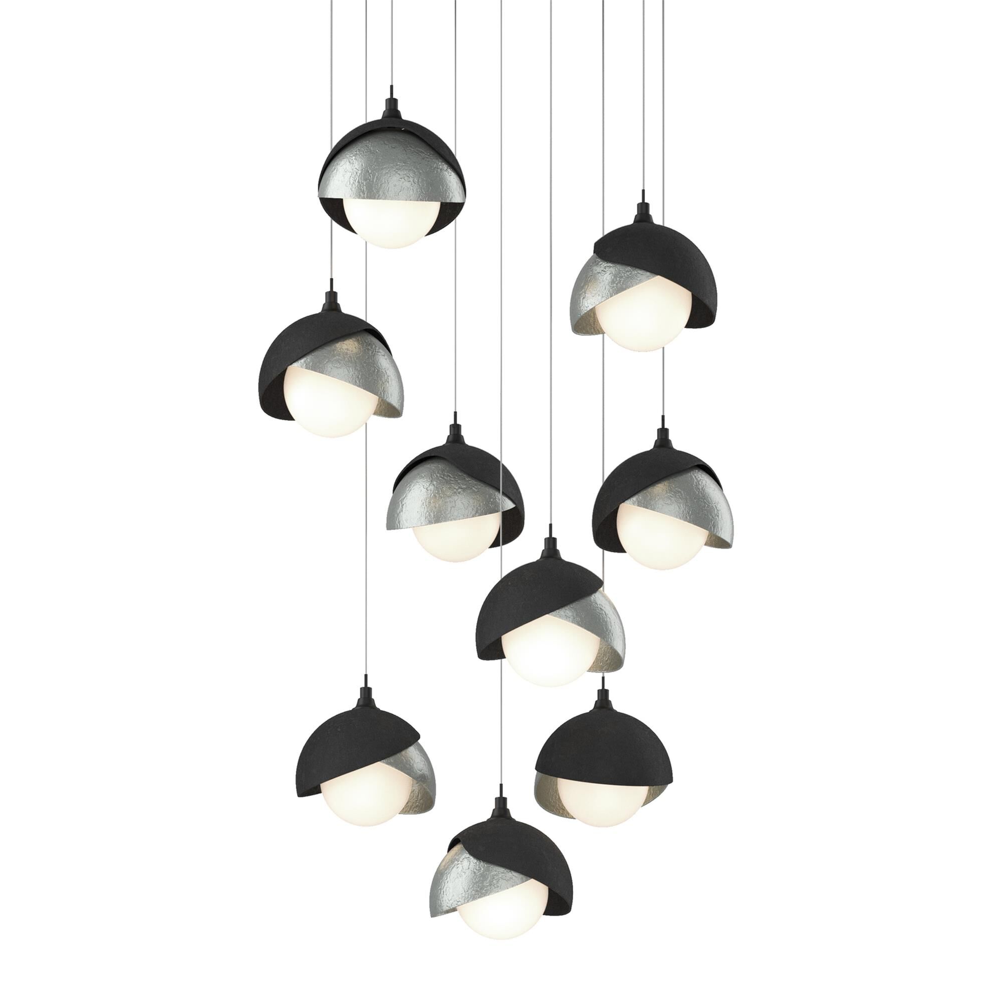 Shown in Black finish and Opal glass and Vintage Platinum accent