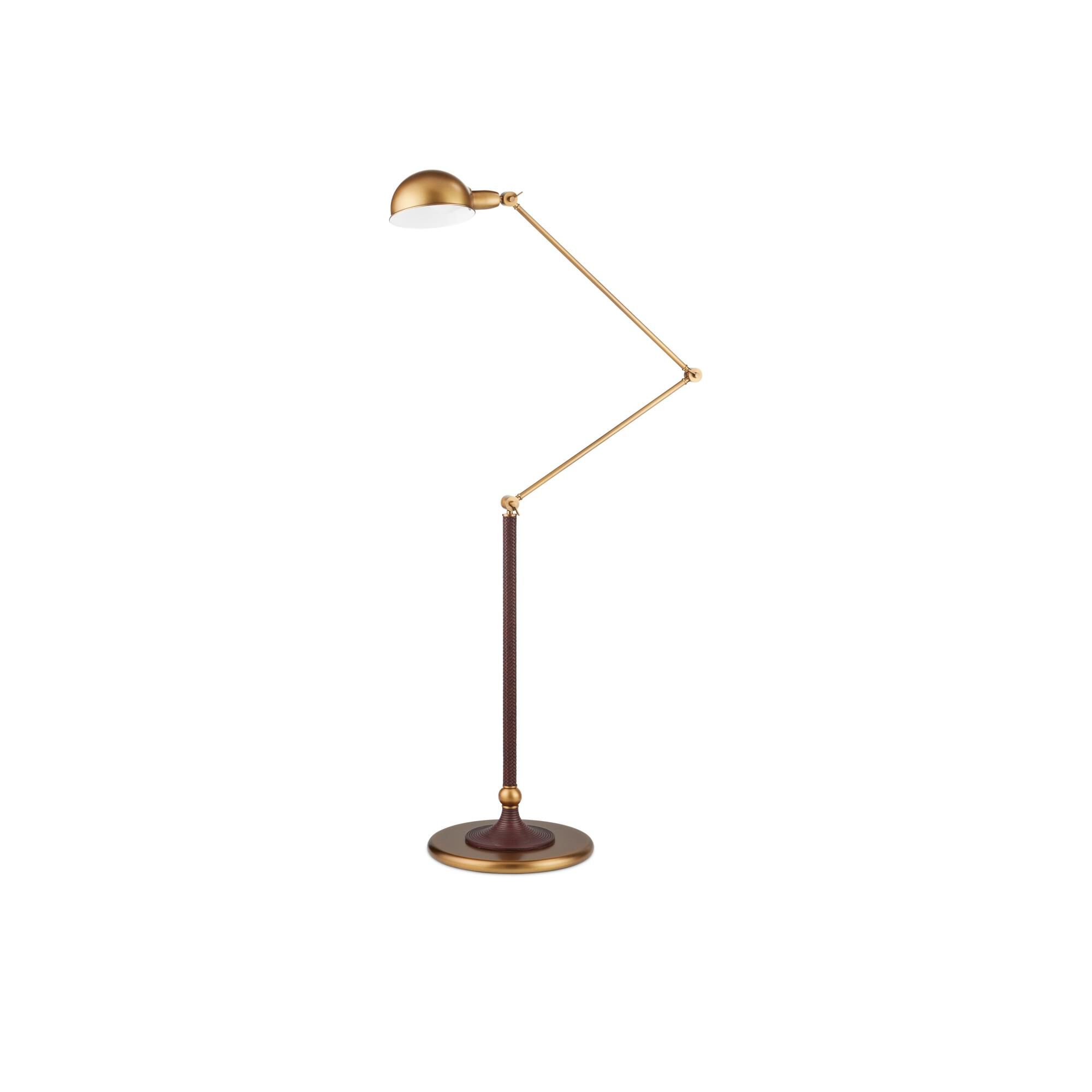 Shown in Antique Brass, Brownish Red finish and Antique Brass and Glossy White Metal shade