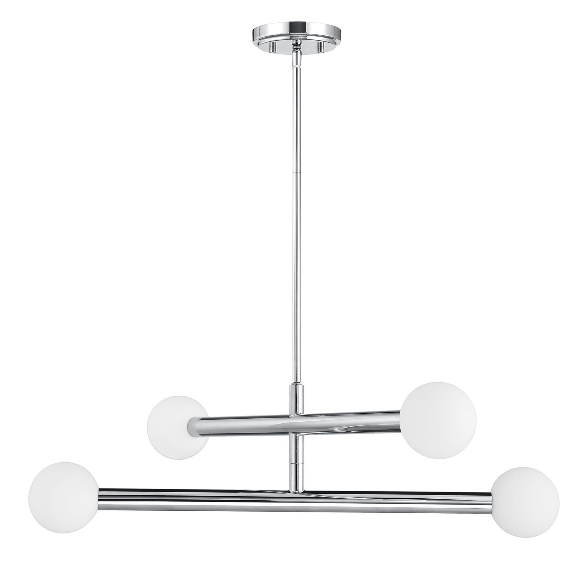 Shown in Chrome finish and White Opal glass