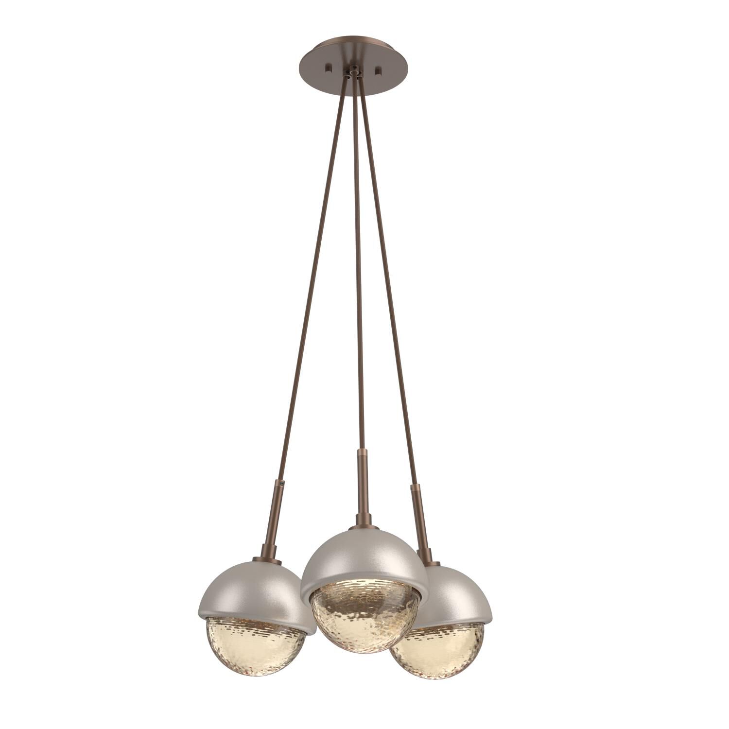 Shown in Burnished Bronze finish and Amber glass and Beige Silver accent