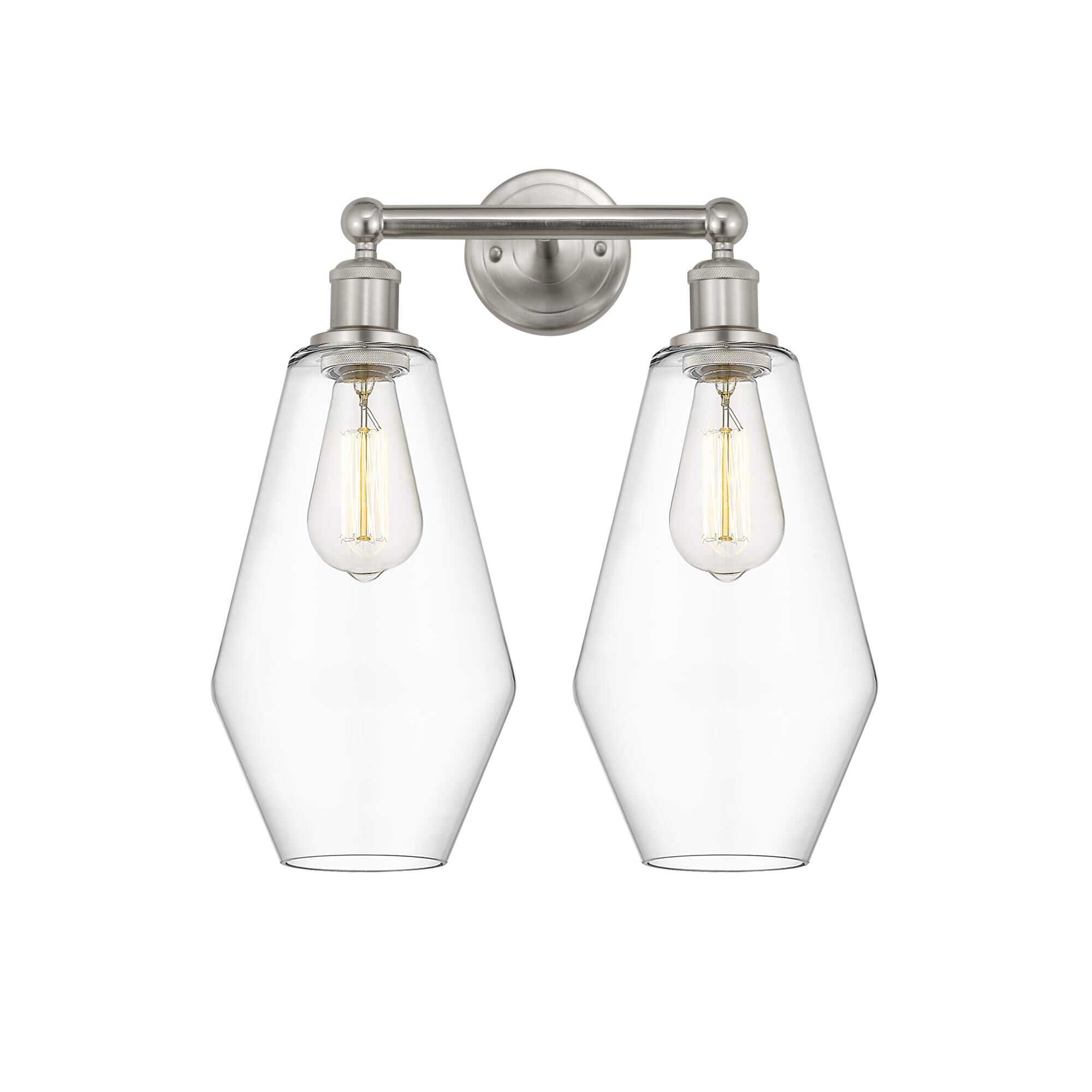 Shown in Satin Nickel finish and Clear glass