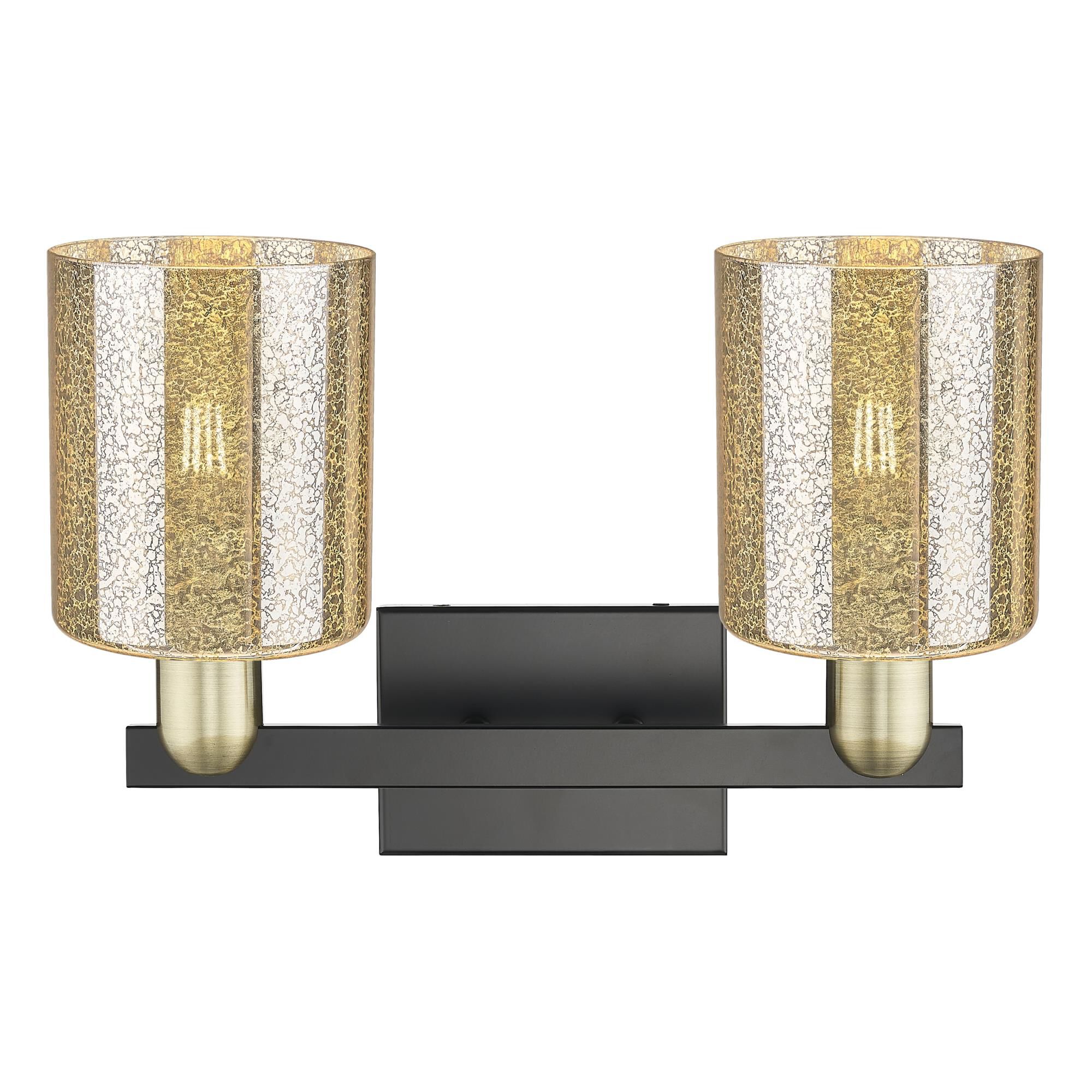 Shown in Black Antique Brass finish and Mercury glass