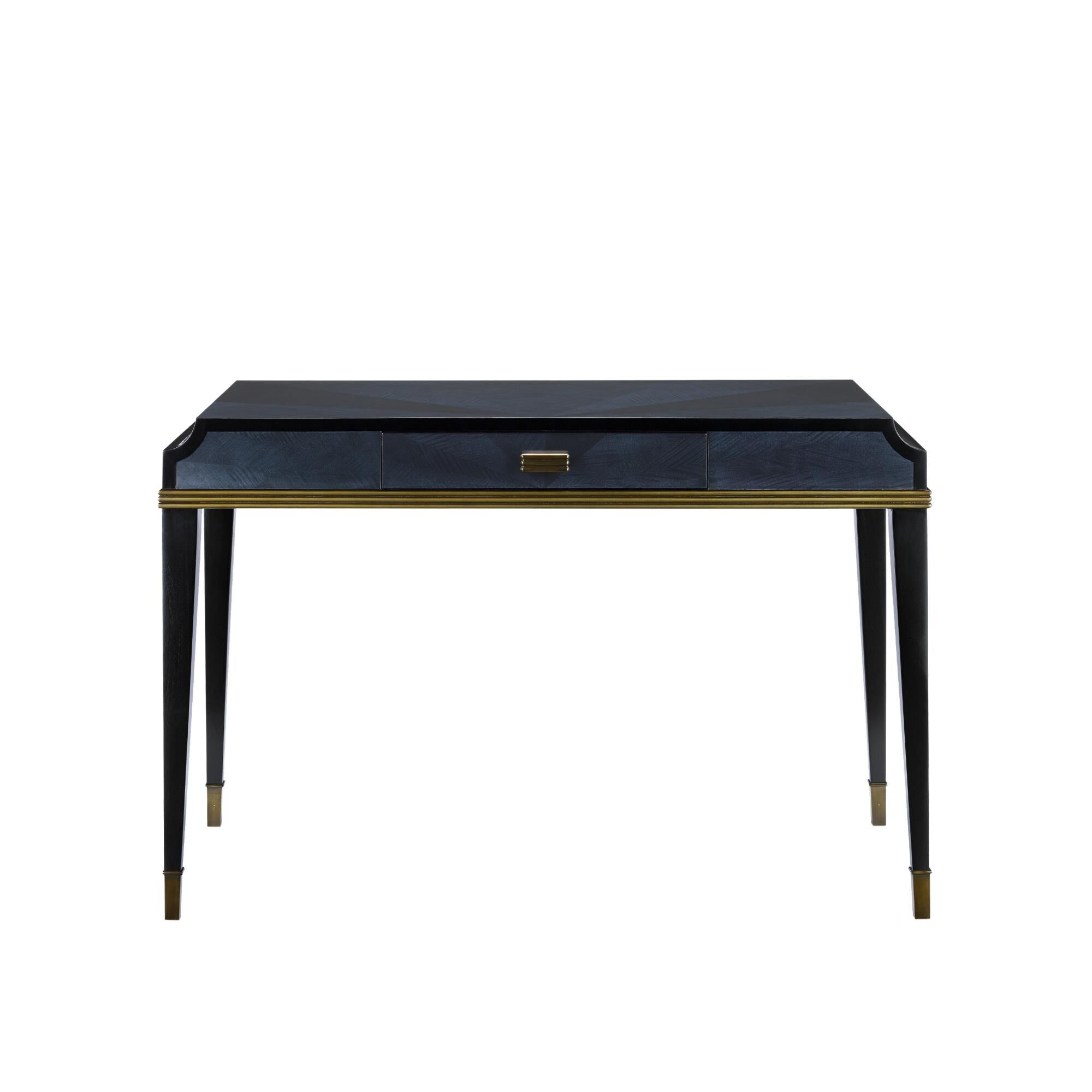 Shown in Dark Sapphire/Caviar Black/Antique Brass finish