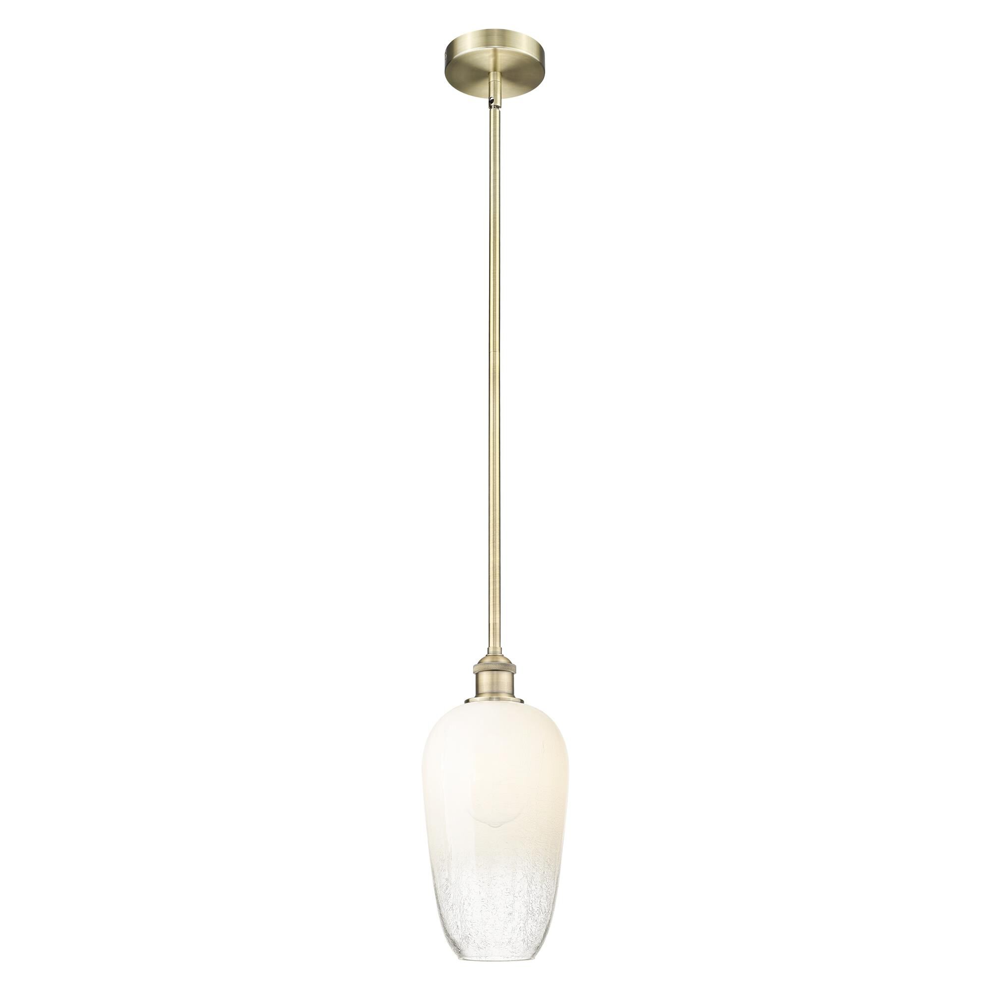 Shown in Antique Brass finish and Opal glass