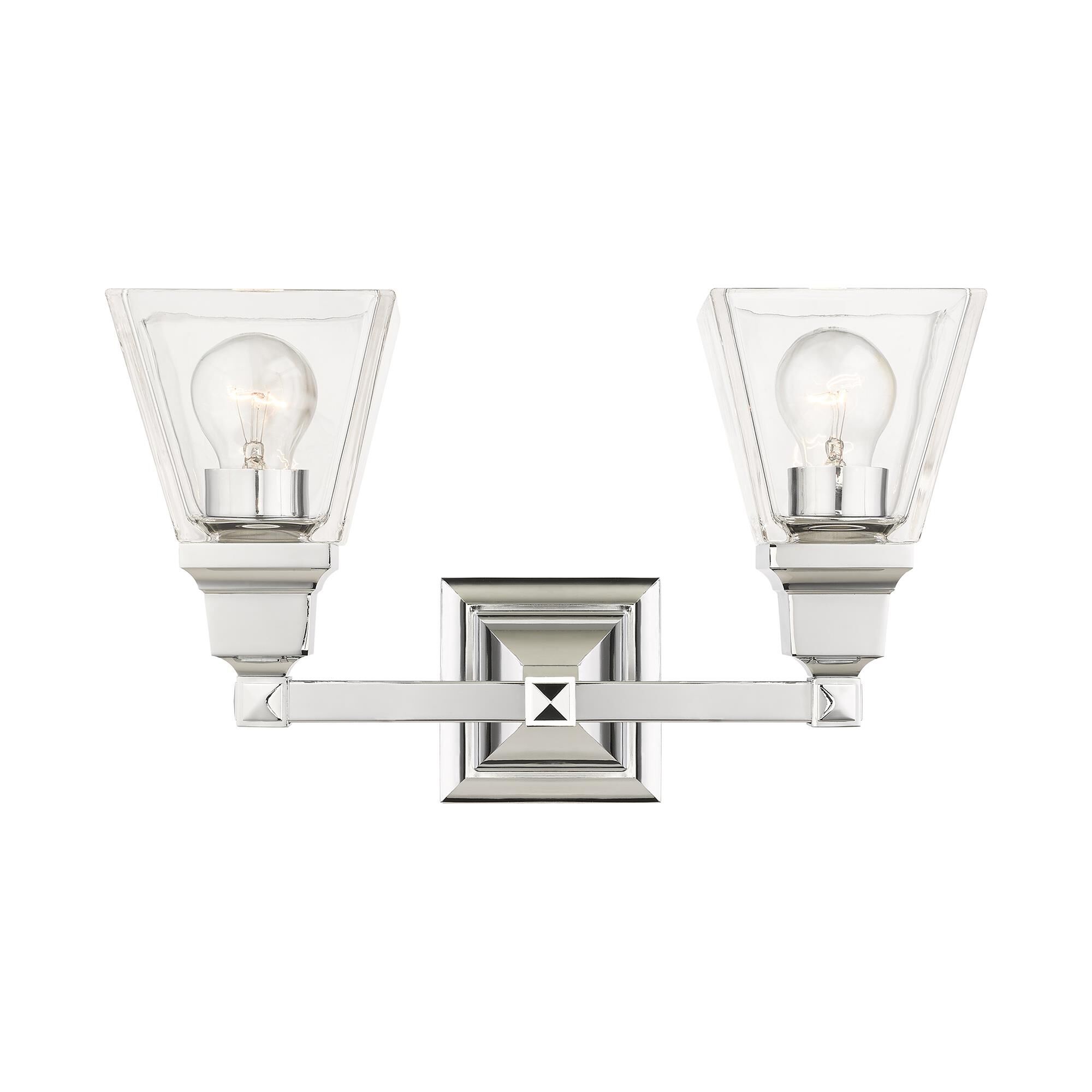 Shown in Polished Chrome finish and Clear glass and Clear Glass shade