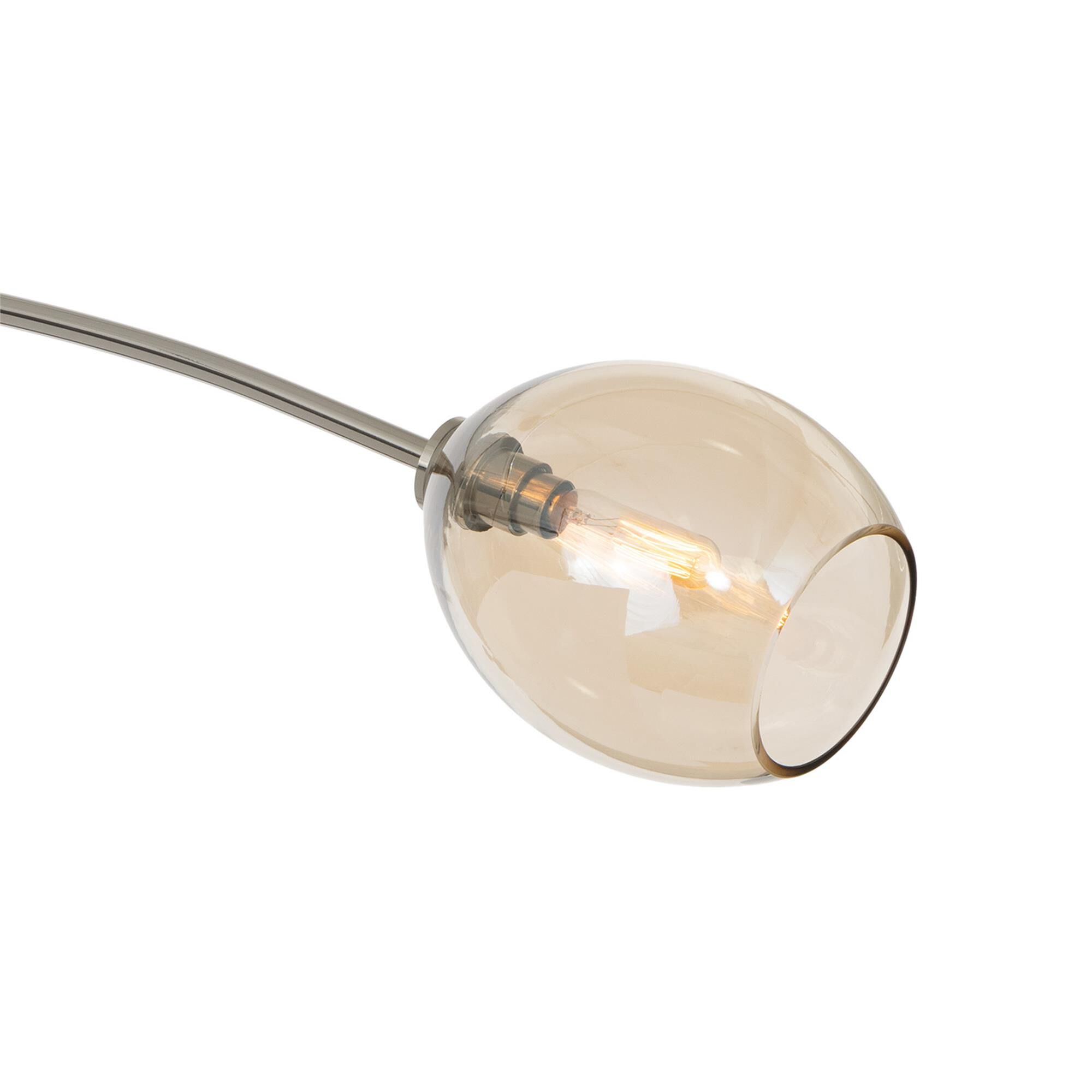 Shown in Polished Nickel finish and Glass shade
