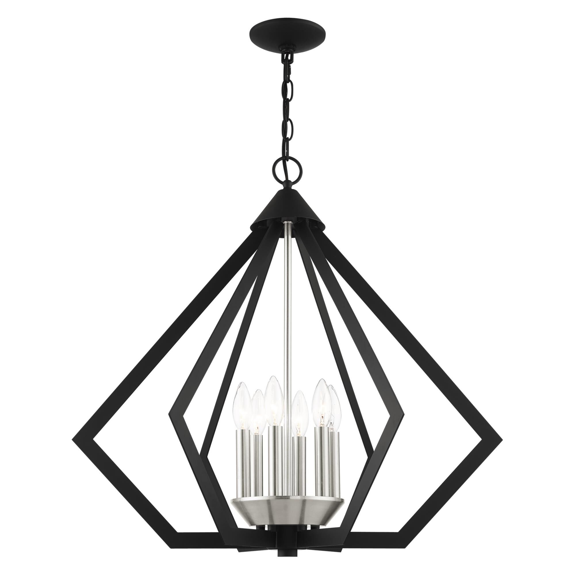 Shown in Black With Brushed Nickel Cluster finish