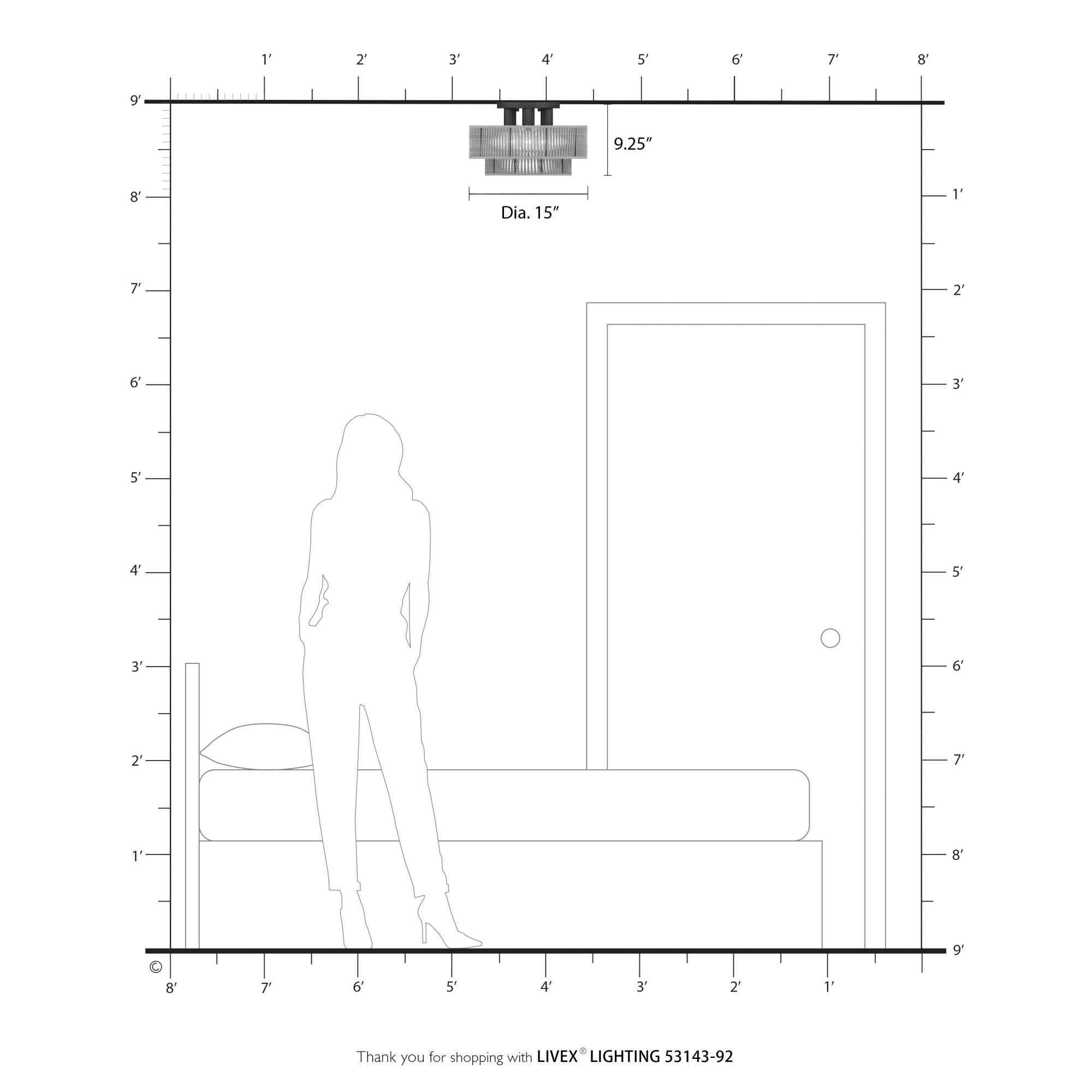 Acordia 15 Inch Semi Flush Mount by Livex Lighting