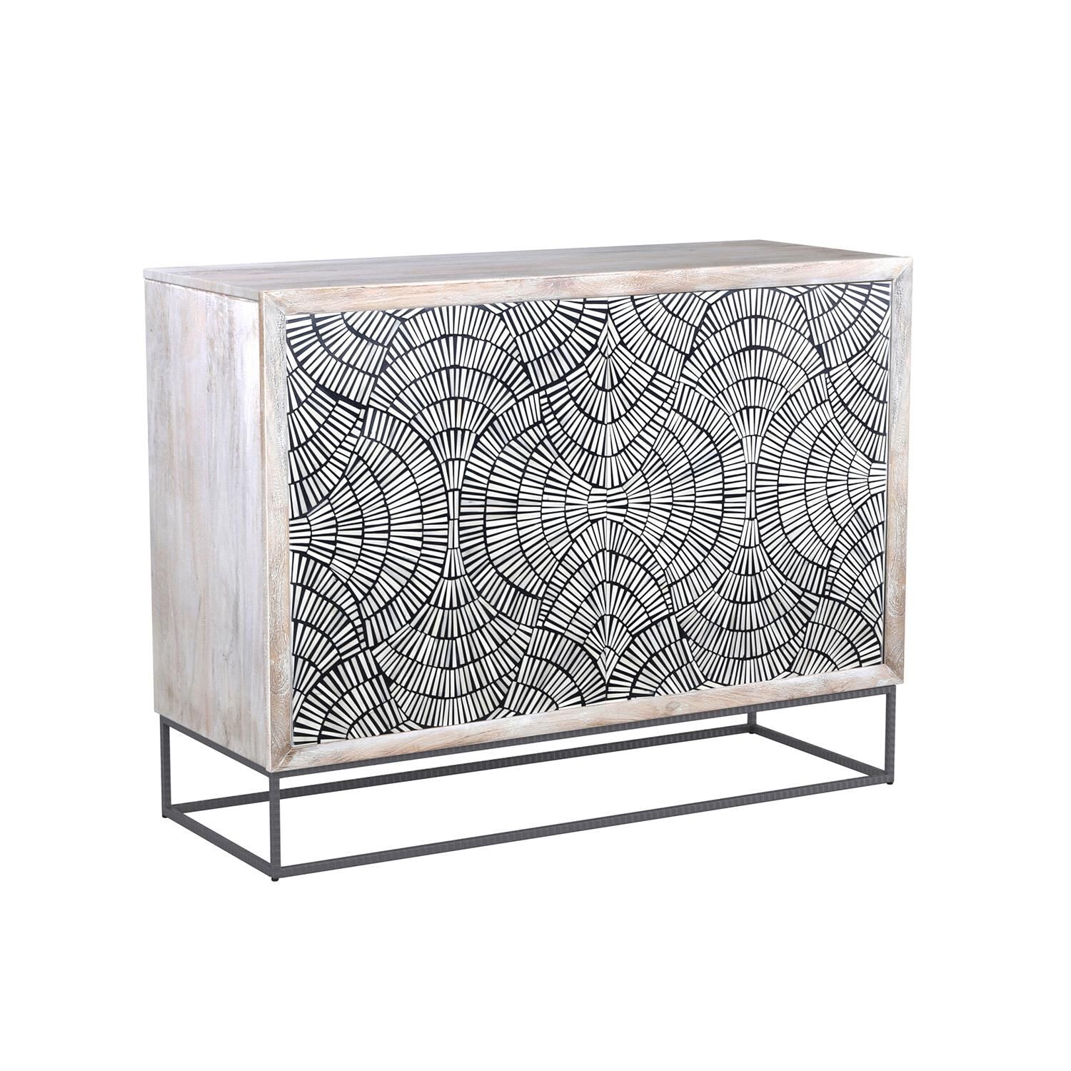 Shown in White Wash and Black finish