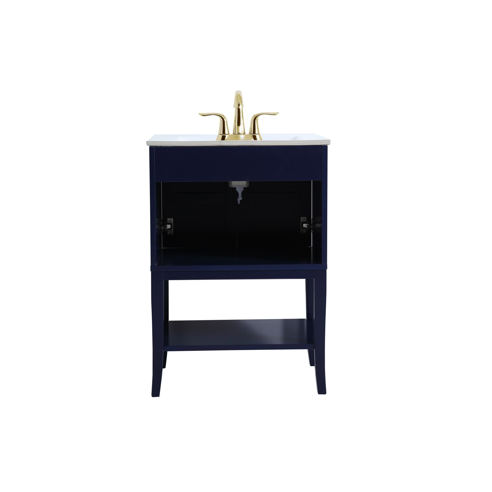 Shown in Blue And White And Gold With White Porcelain finish