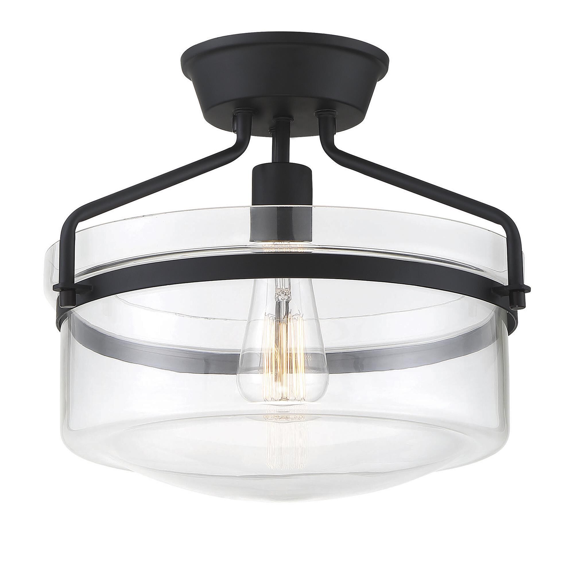 Shown in Matte Black finish and Clear glass