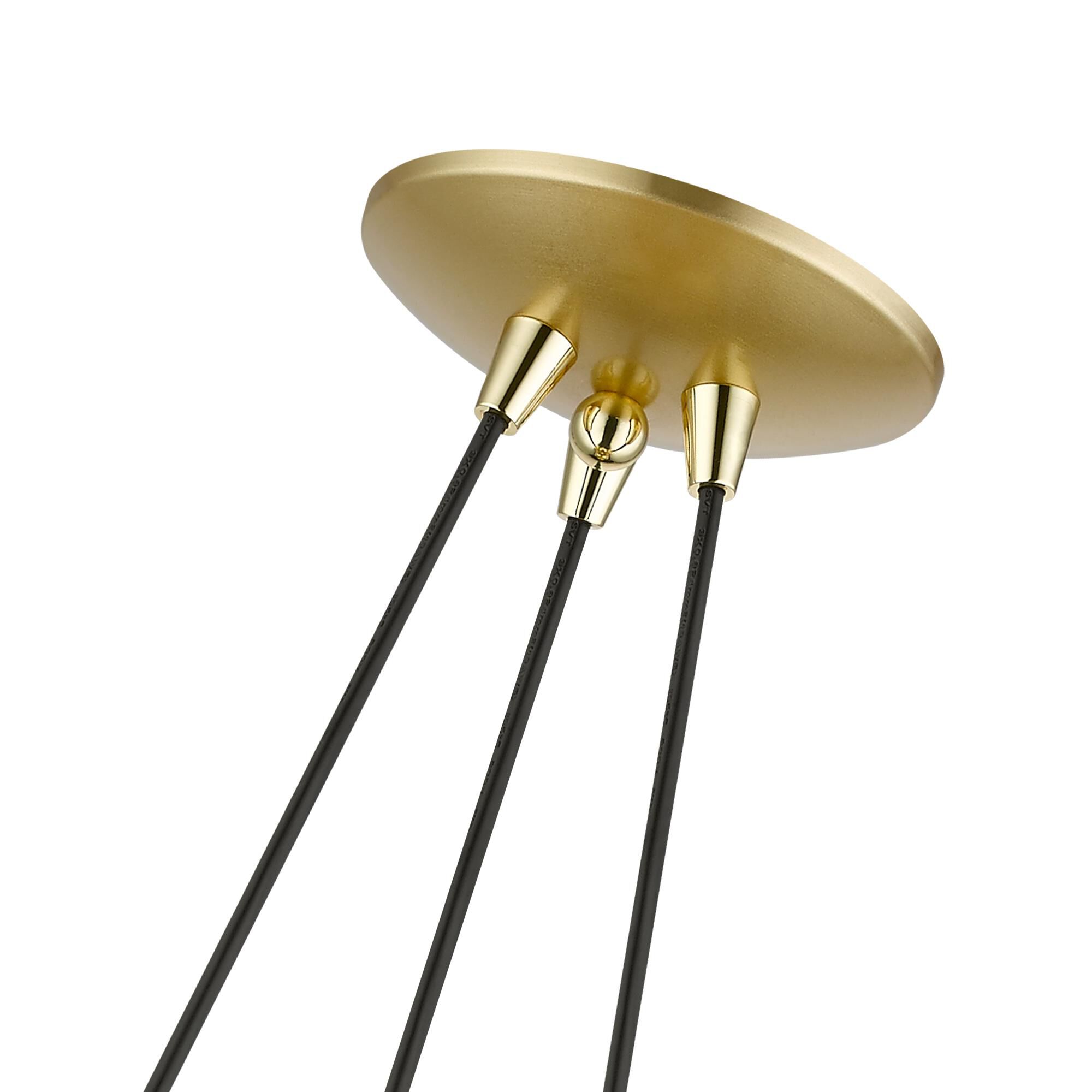 Shown in Soft Gold with Polished Brass Accents finish and Soft Gold with Shiny White shade