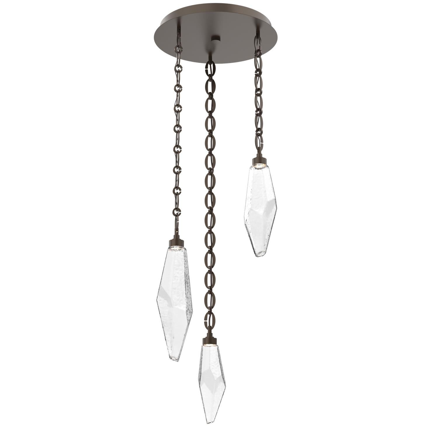 Levi Wilson Rock Crystal 17 Inch Multi Light Pendant by Hammerton Studio