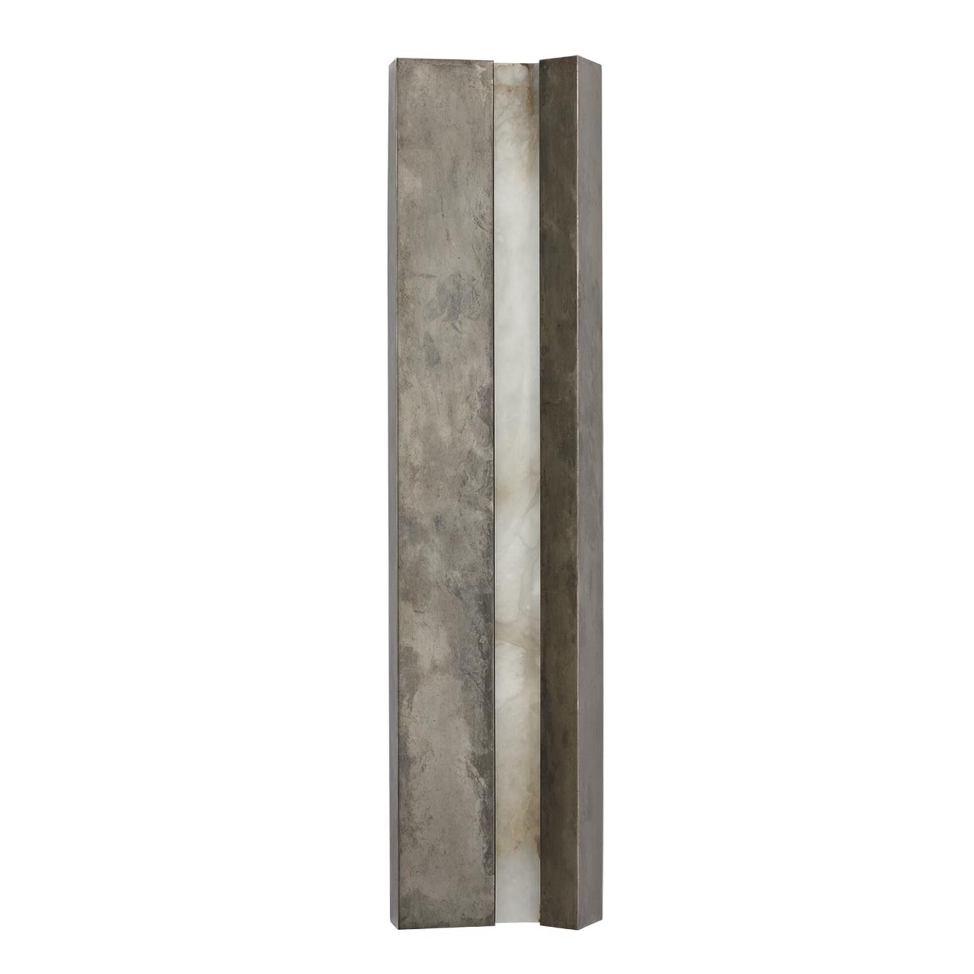 Shown in Mottled Pewter finish and Alabaster shade