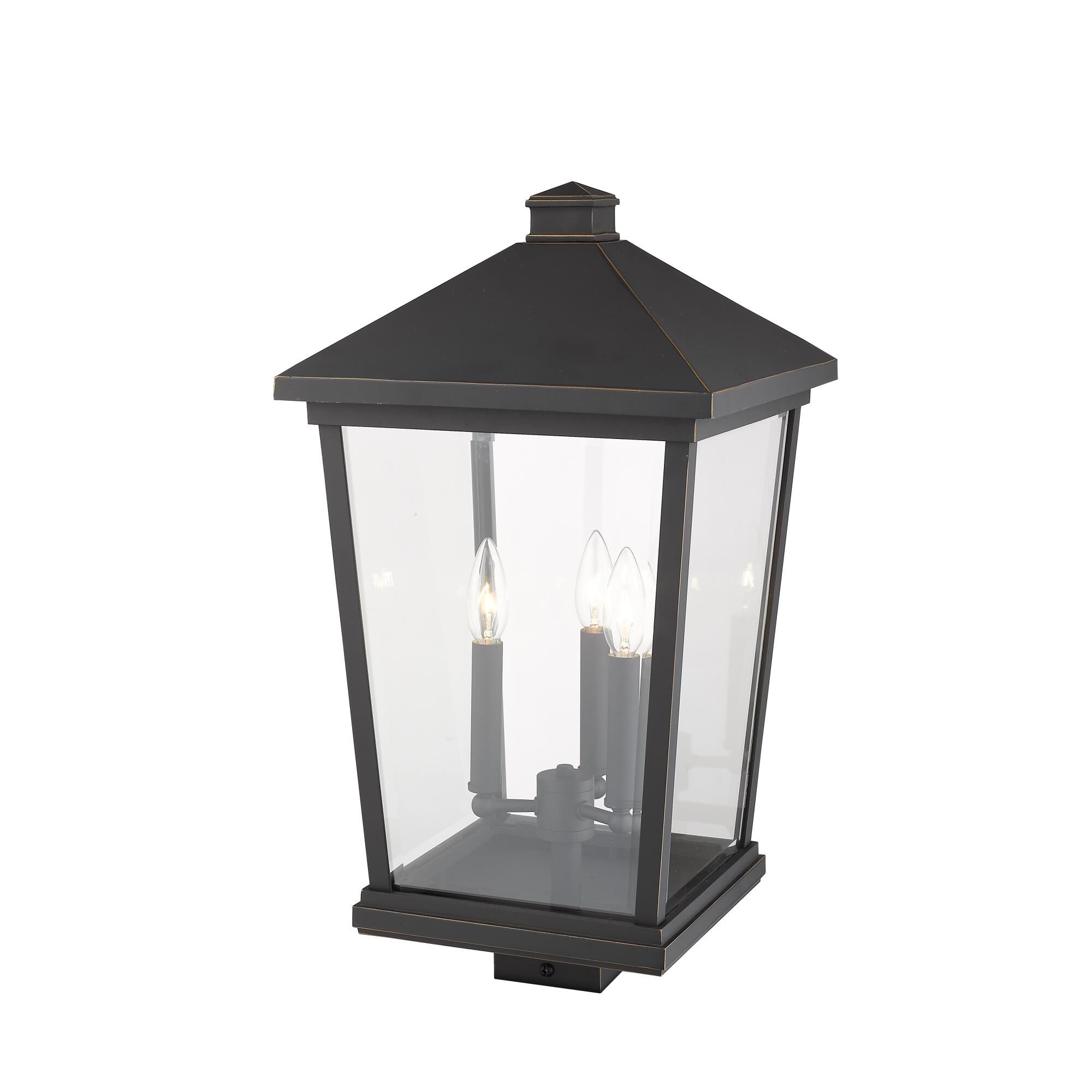 Shown in Oil Rubbed Bronze finish and Glass shade