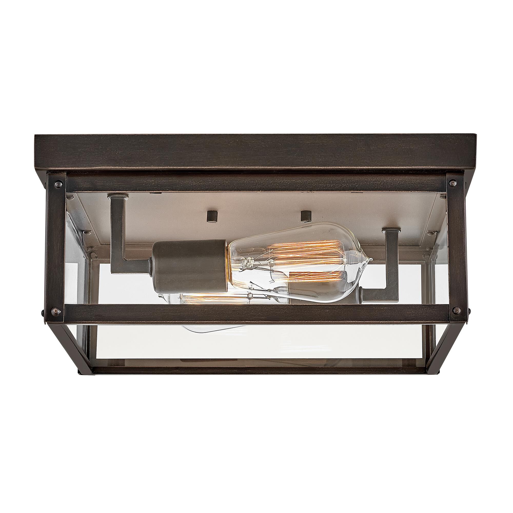 Beckham 12 Inch 2 Light Outdoor Flush Mount,