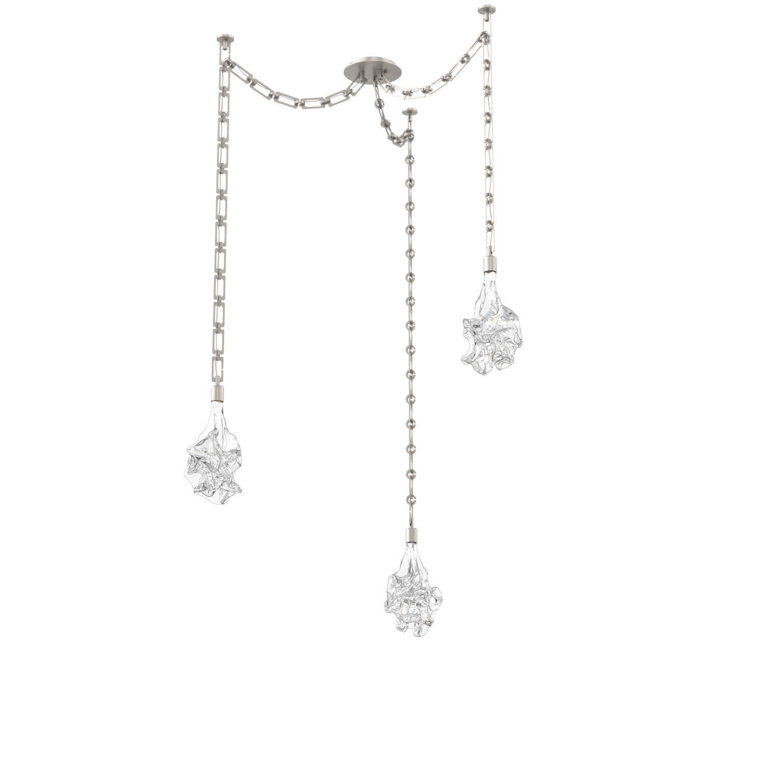 Shown in Beige Silver finish and Clear glass