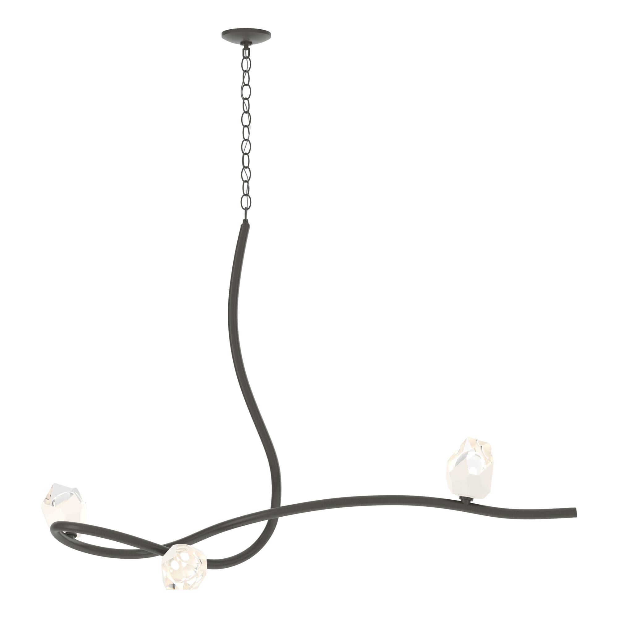 Shown in Dark Smoke finish and White Crystal glass