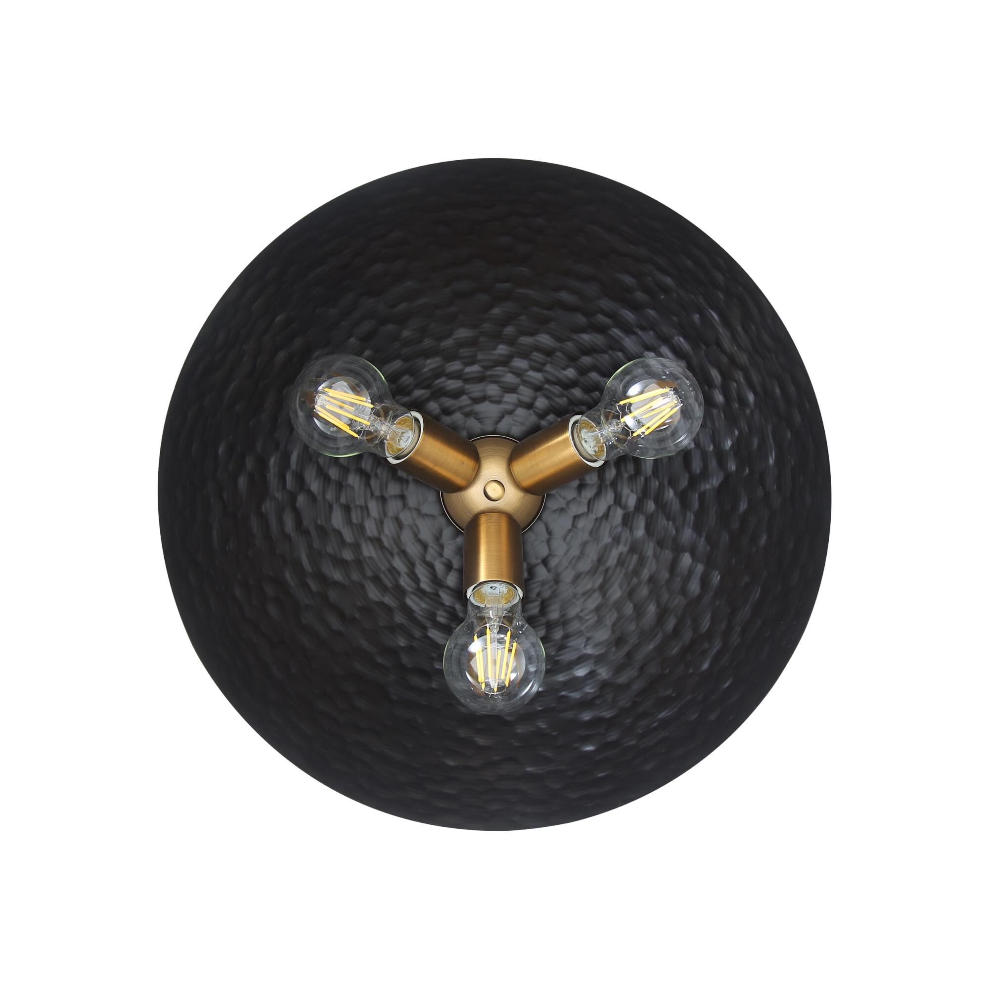 Shown in Modern Brass finish and Matte Black shade