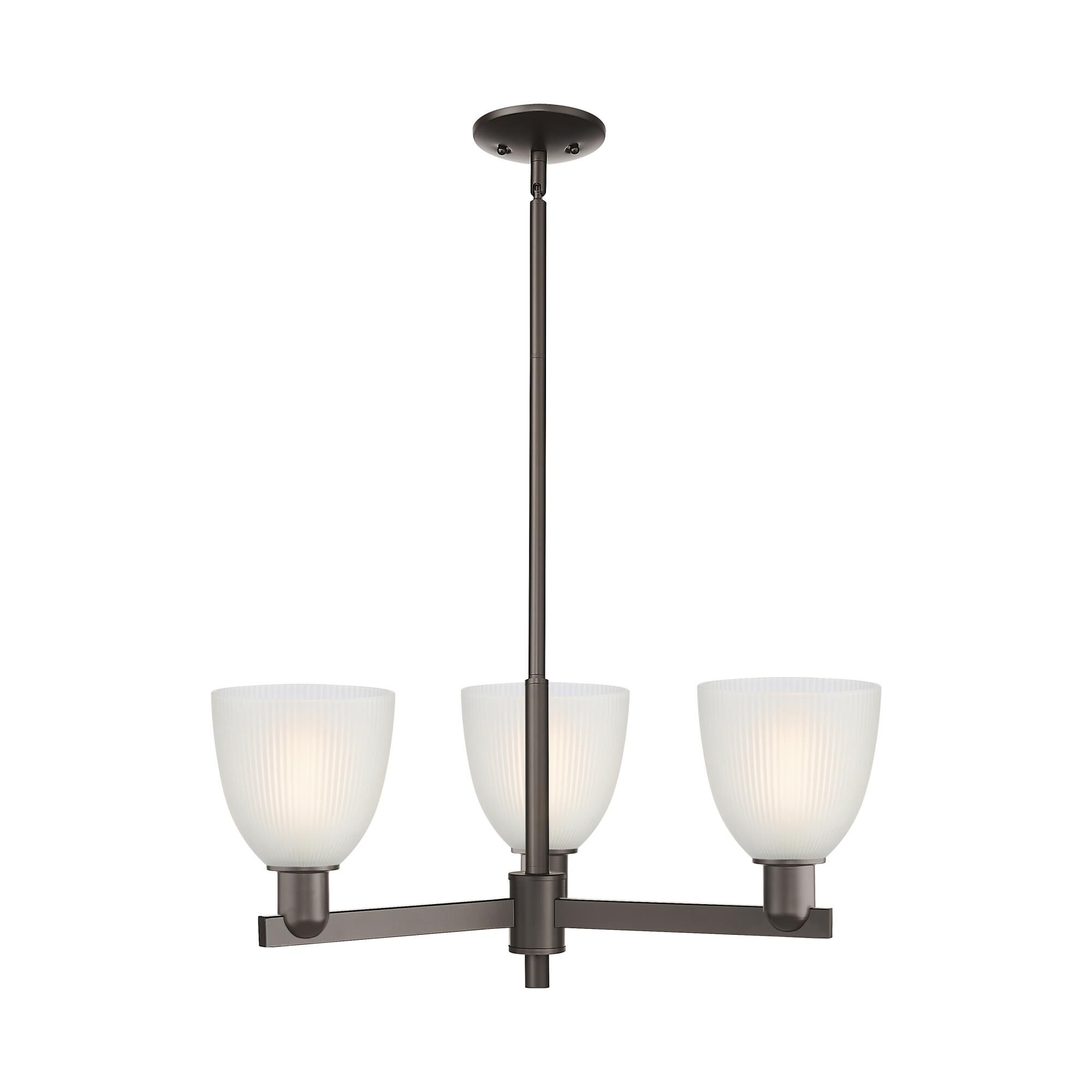 Shown in Oil Rubbed Bronze finish and White glass
