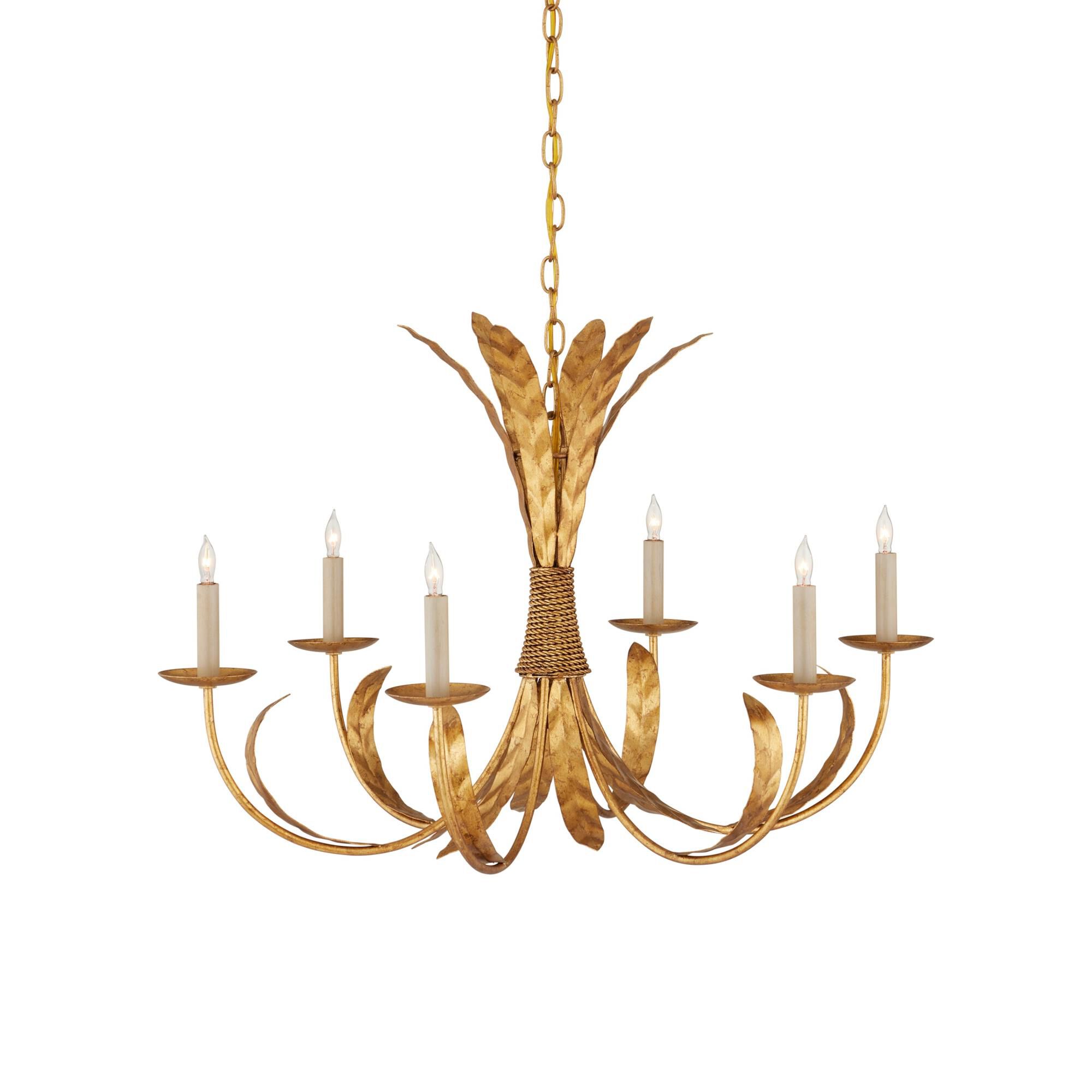 Bette 33 Inch 6 Light Chandelier by Currey and Company