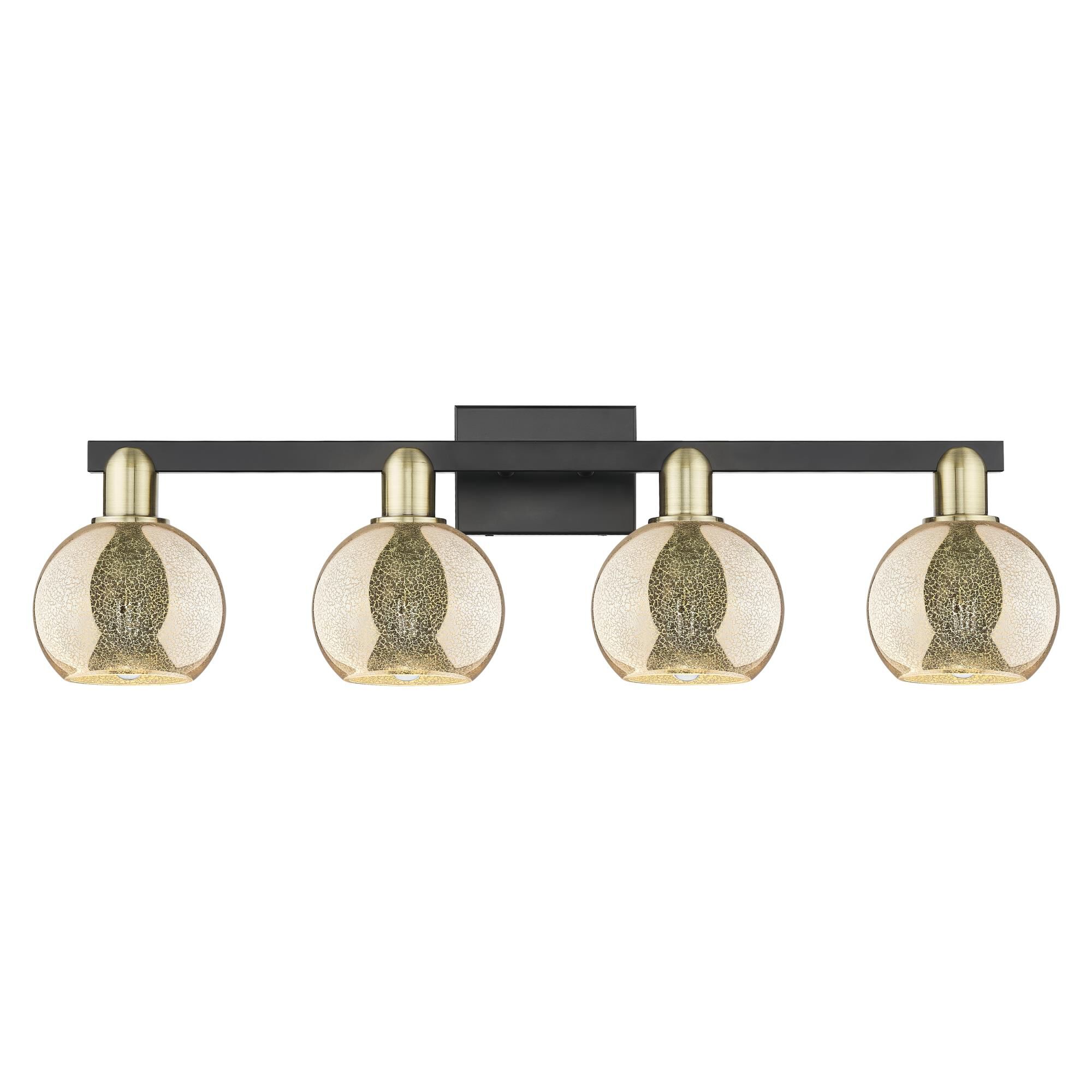 Shown in Black Antique Brass finish and Mercury glass