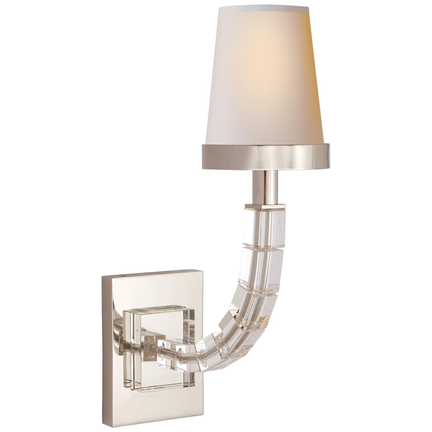 Shown in Polished Nickel finish and Natural Paper shade