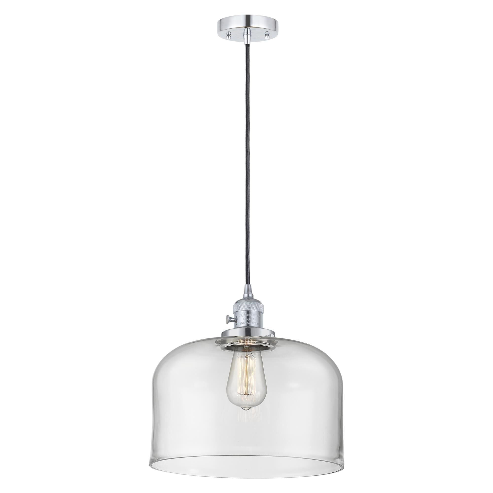 Shown in Polished Chrome finish and Clear glass