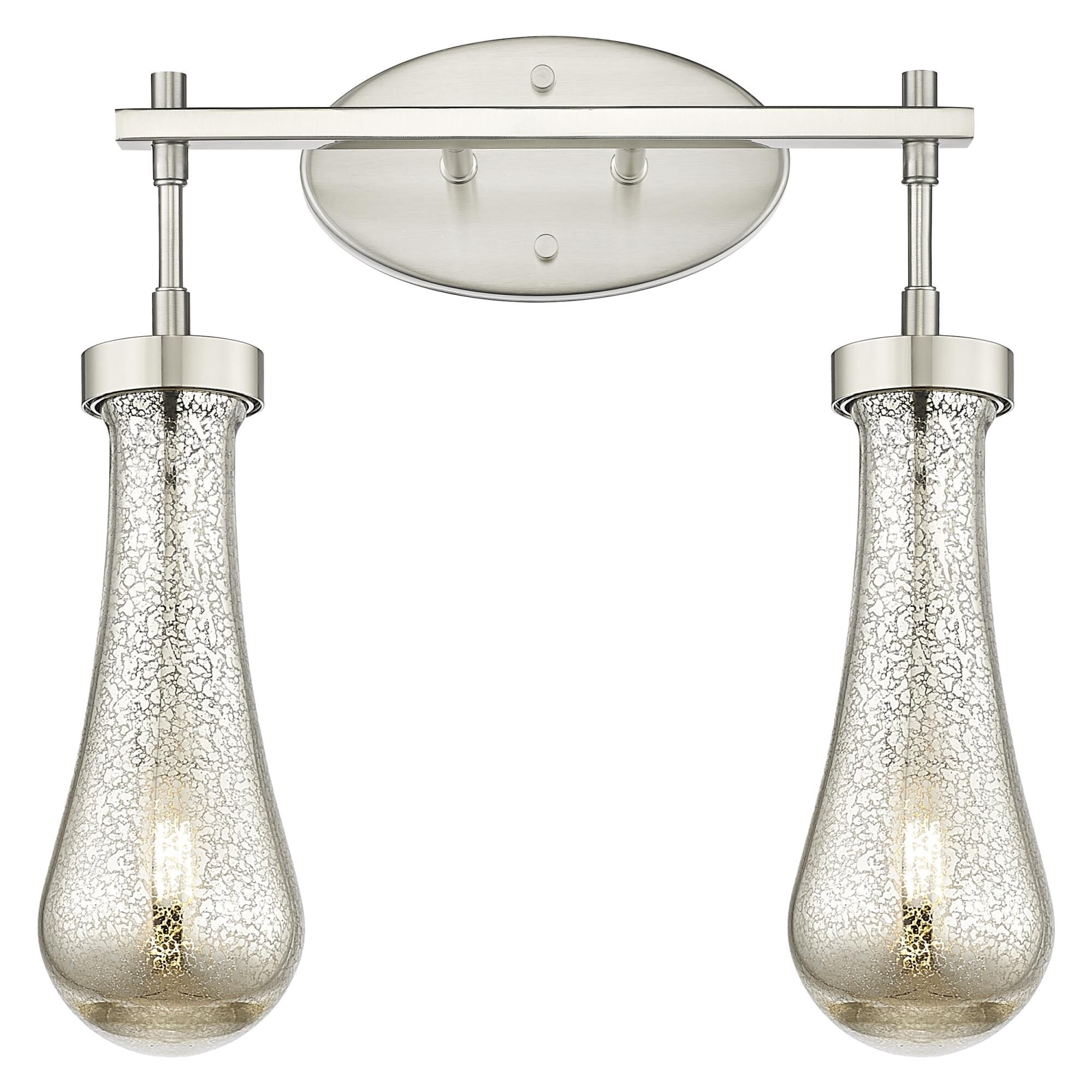 Shown in Satin Nickel finish and Mercury glass