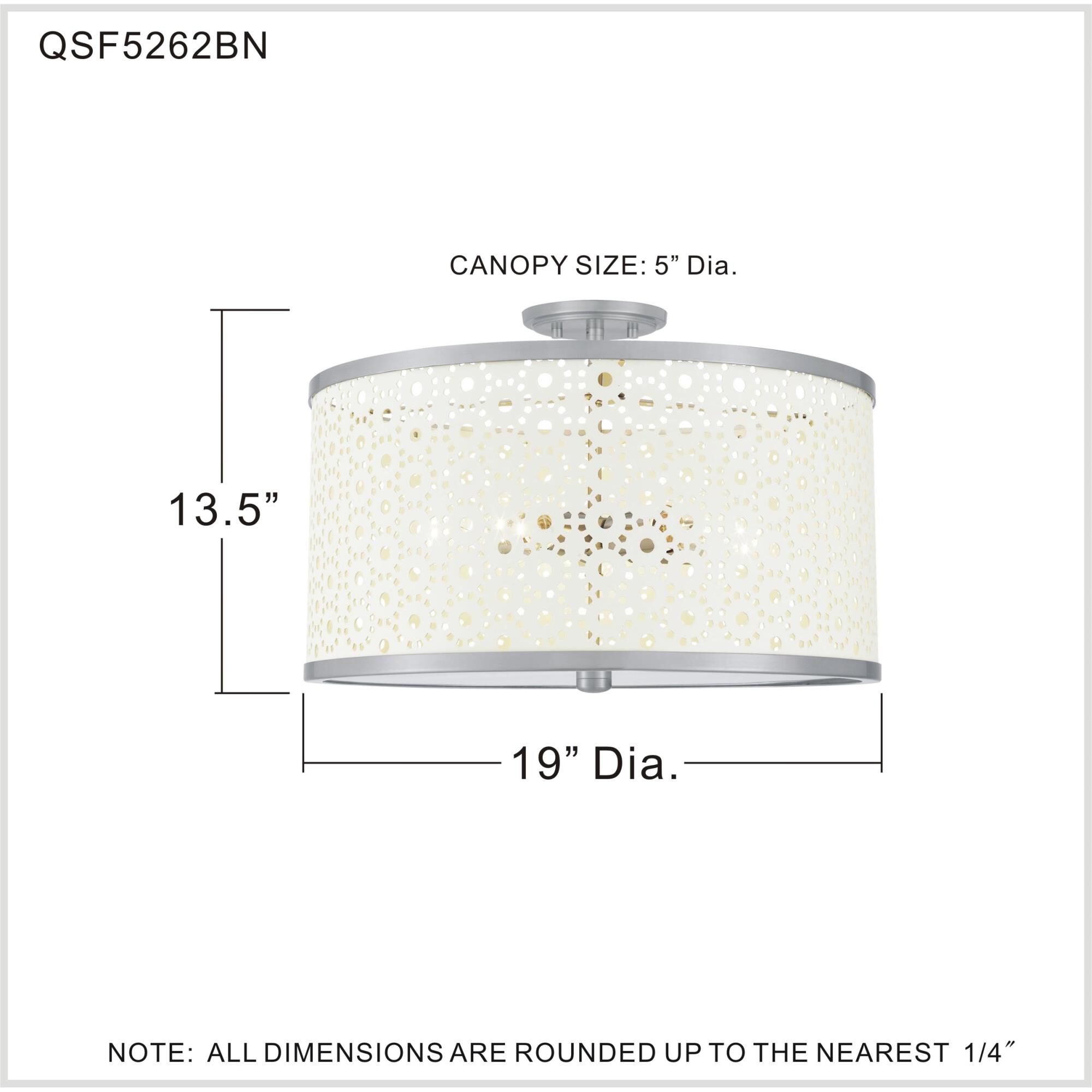 Emmeline 19 Inch 5 Light Semi Flush Mount by Quoizel