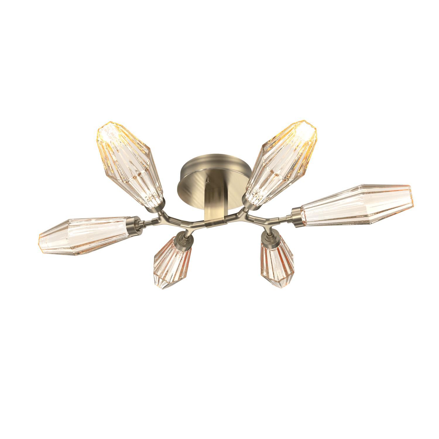 Shown in Heritage Brass finish and Amber glass