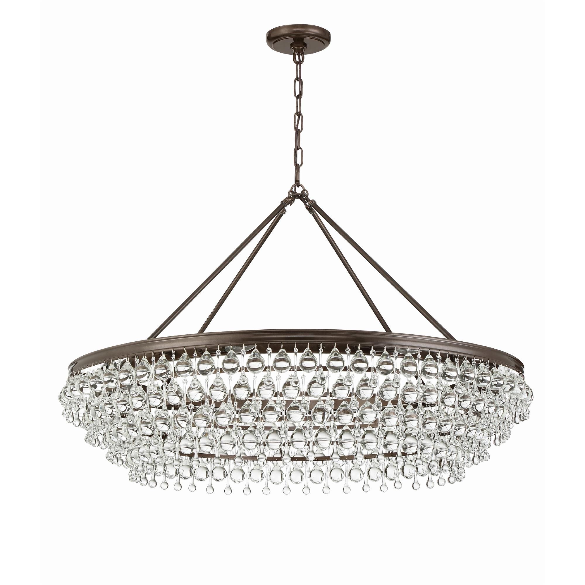 Shown in Vibrant Bronze finish and Clear Glass Drops crystal