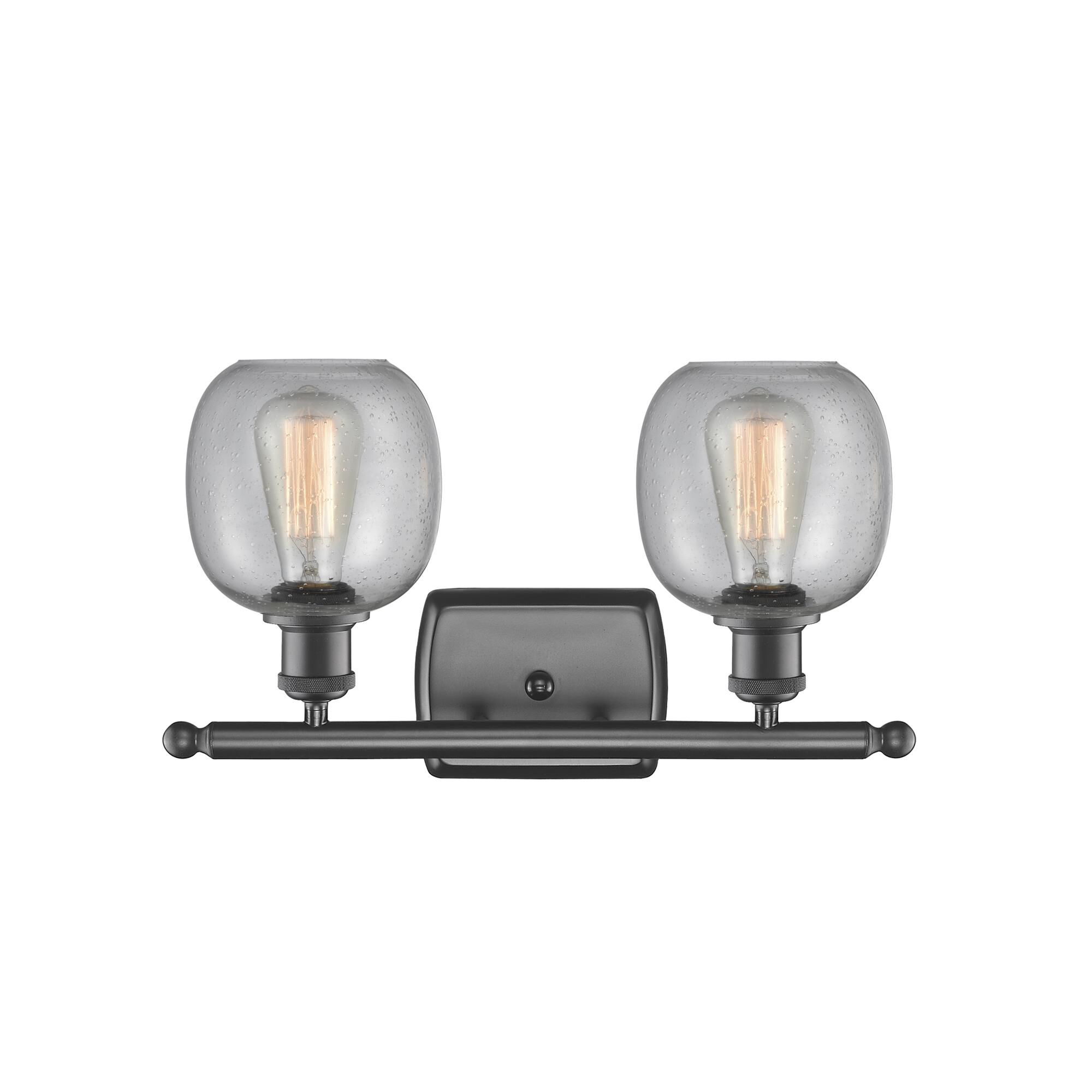 Shown in Oil Rubbed Bronze finish and Clear Seedy glass