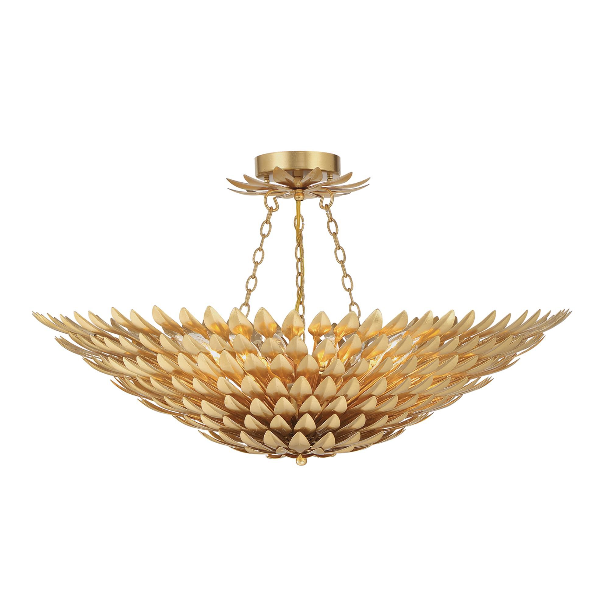 Broche 30 Inch 8 Light Semi Flush Mount,