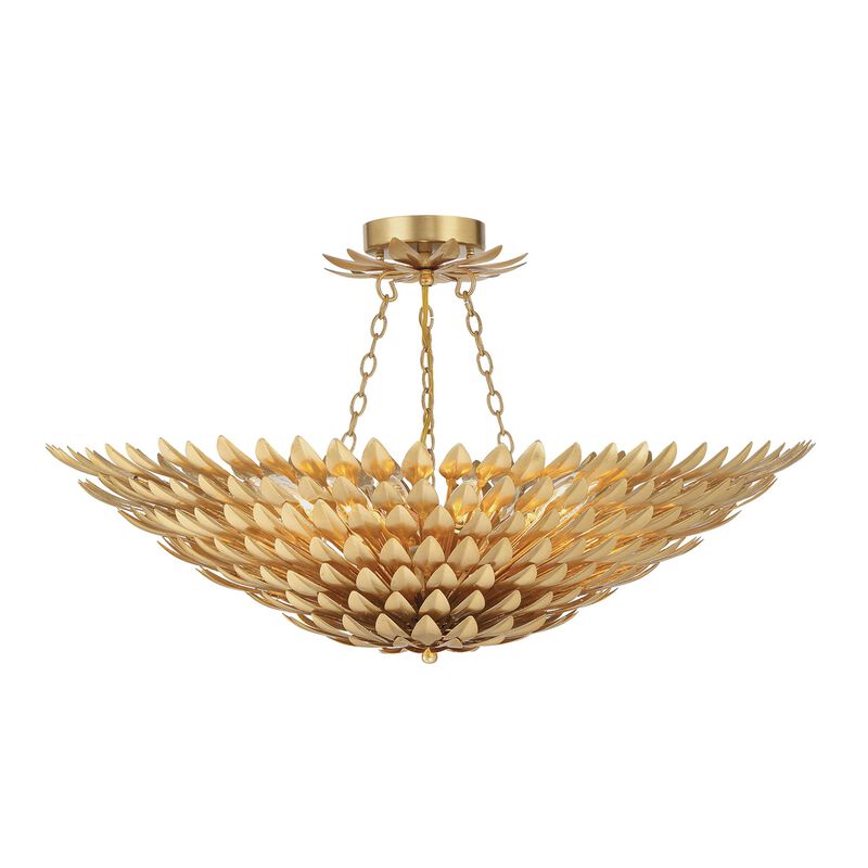 Broche 30 Inch 8 Light Semi Flush Mount by Crystorama
