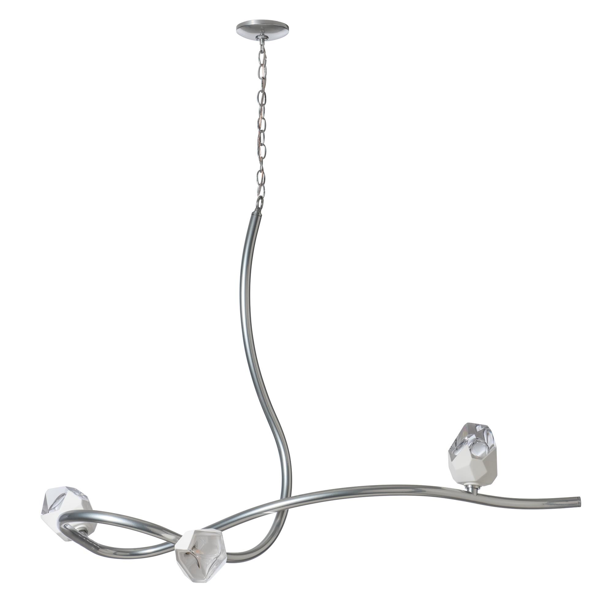 Shown in Sterling finish and White Crystal glass