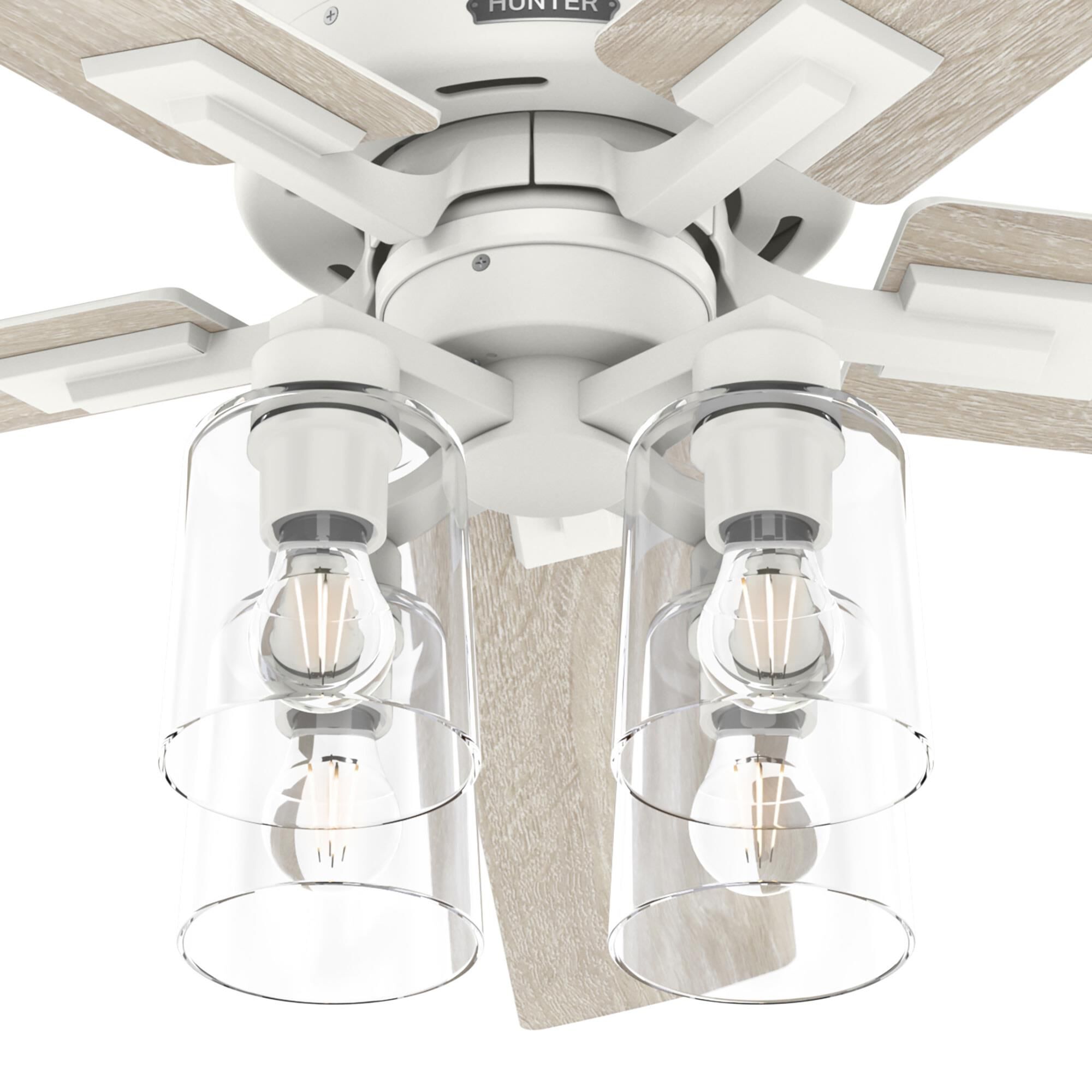 Techne 52 Inch Ceiling Fan with Light Kit by Hunter Fan