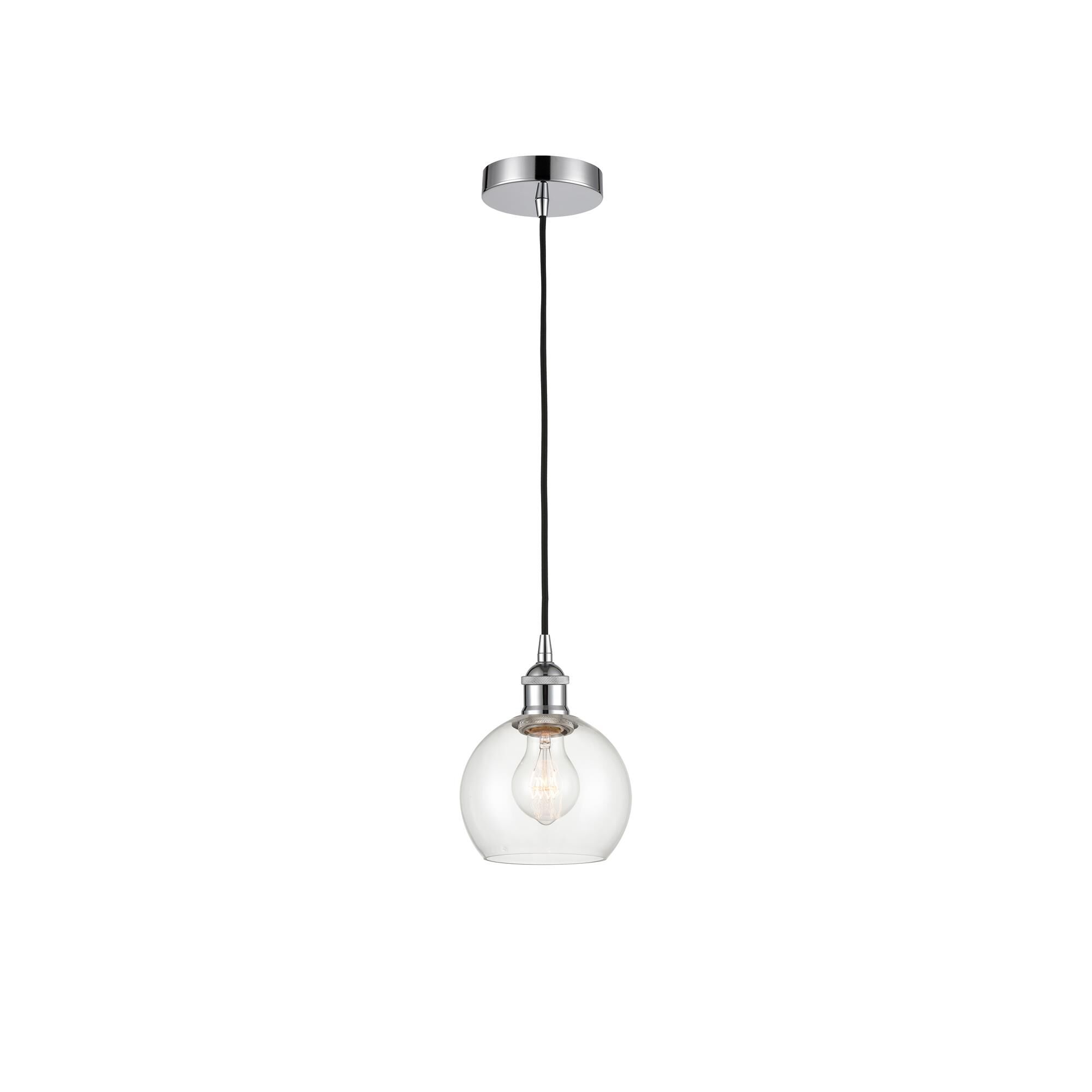 Shown in Polished Chrome finish and Clear glass
