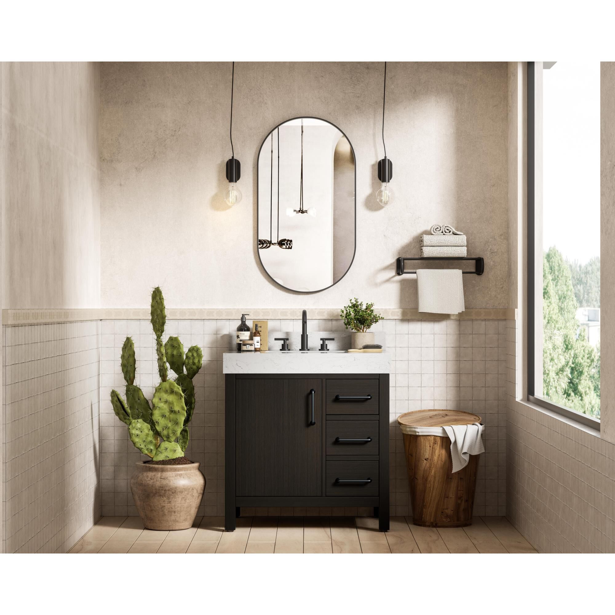 Nathan 32 Inch Bath Vanity by Elegant Dcor