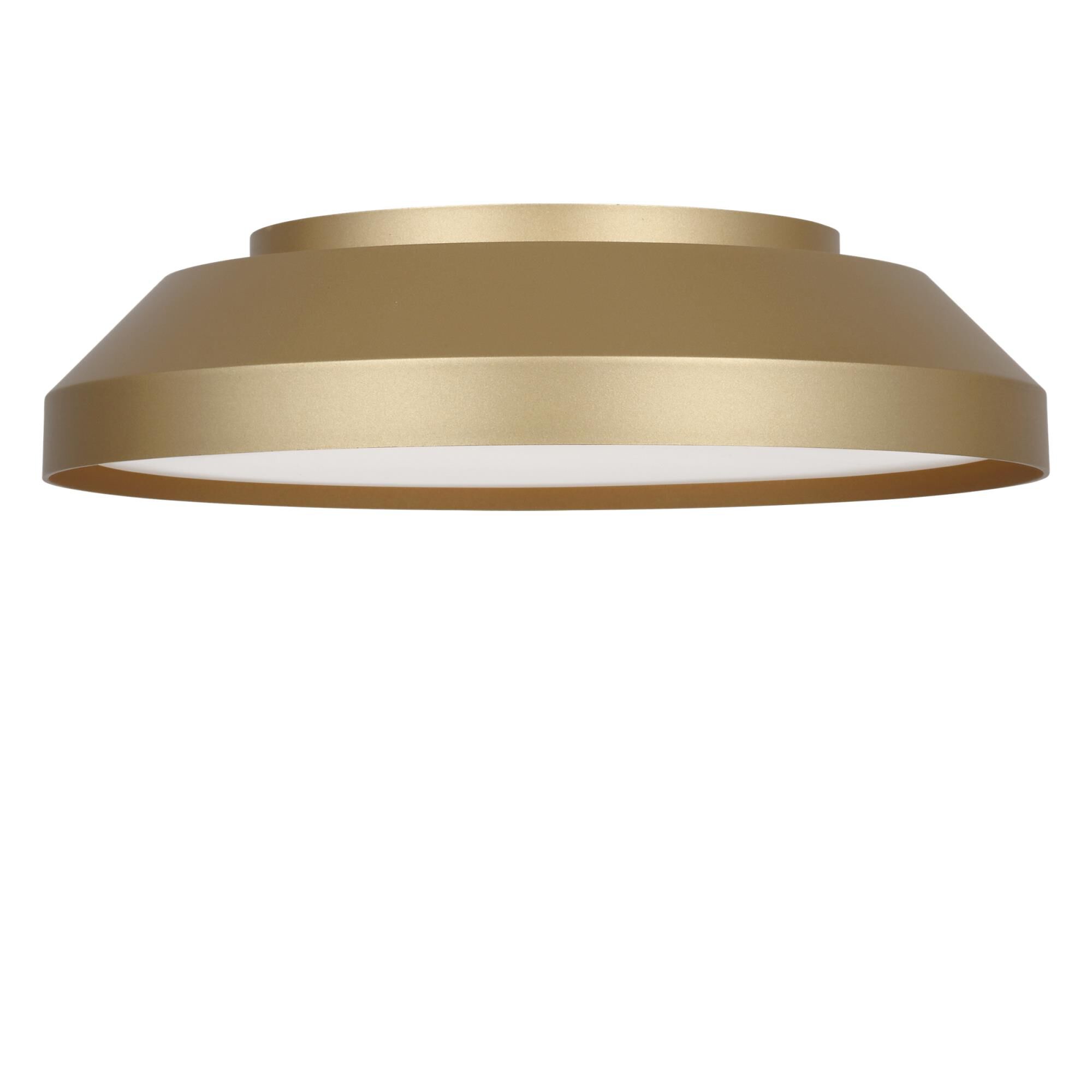 Shown in Satin Brass finish and White Acrylic shade