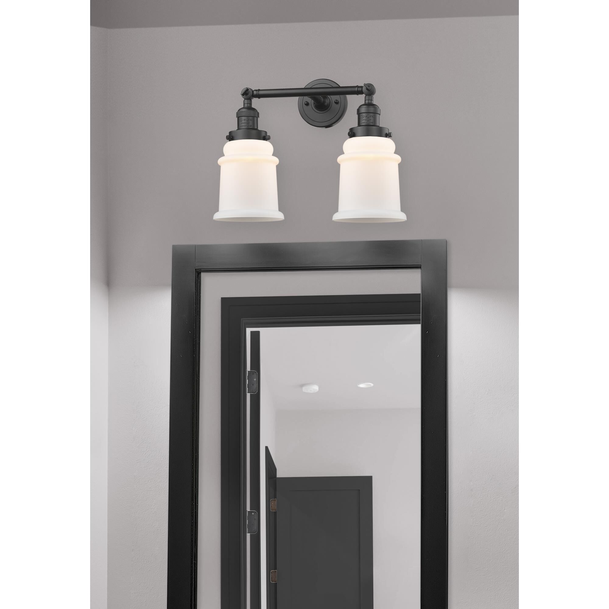 Shown in Oil Rubbed Bronze finish and Matte White - Bell glass