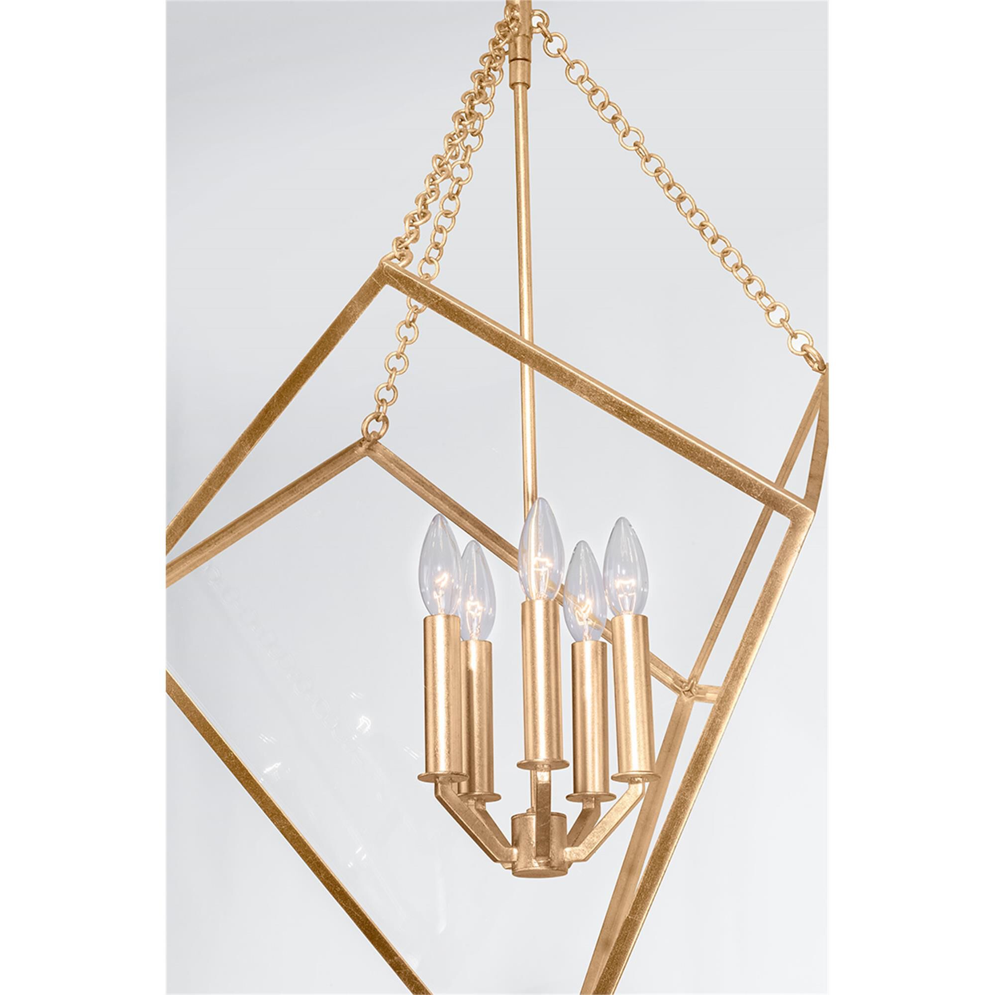 Shown in Vintage Gold Leaf finish and Clear glass