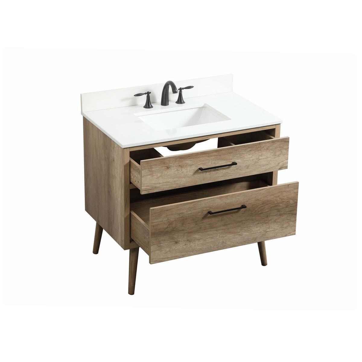 Shown in Natural Oak finish and With Backsplash accent