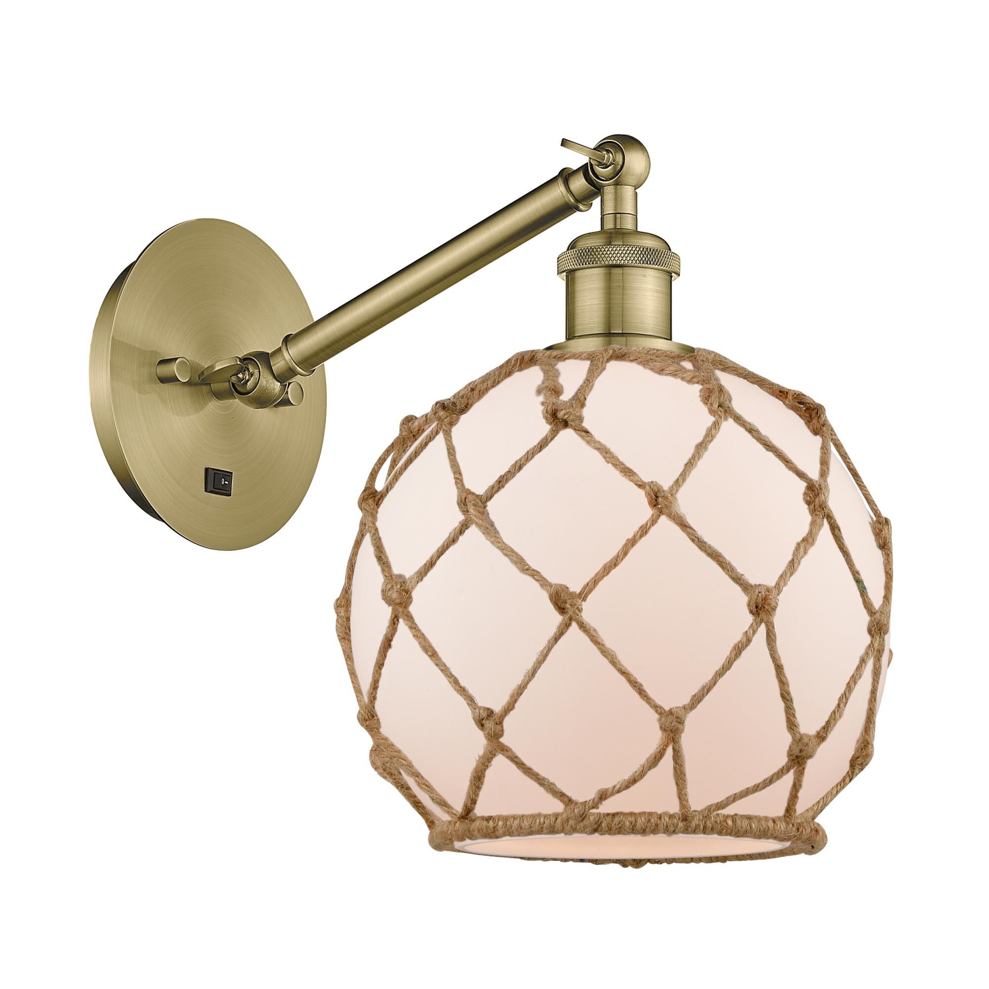 Bruno Marashlian Farmhouse Rope 14 Inch Wall Sconce by Innovations Lighting