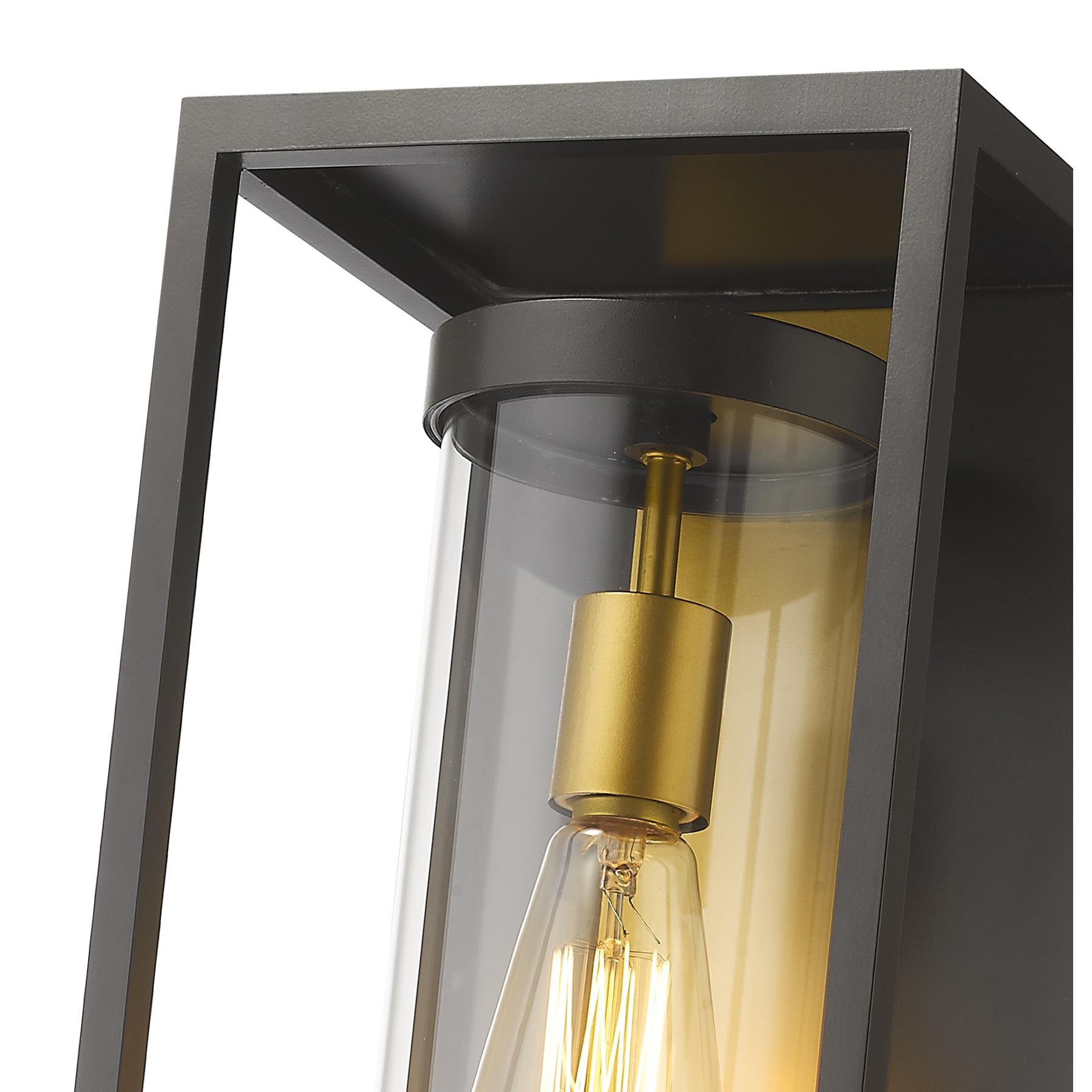 Shown in Deep Bronze + Outdoor Brass finish and Glass shade