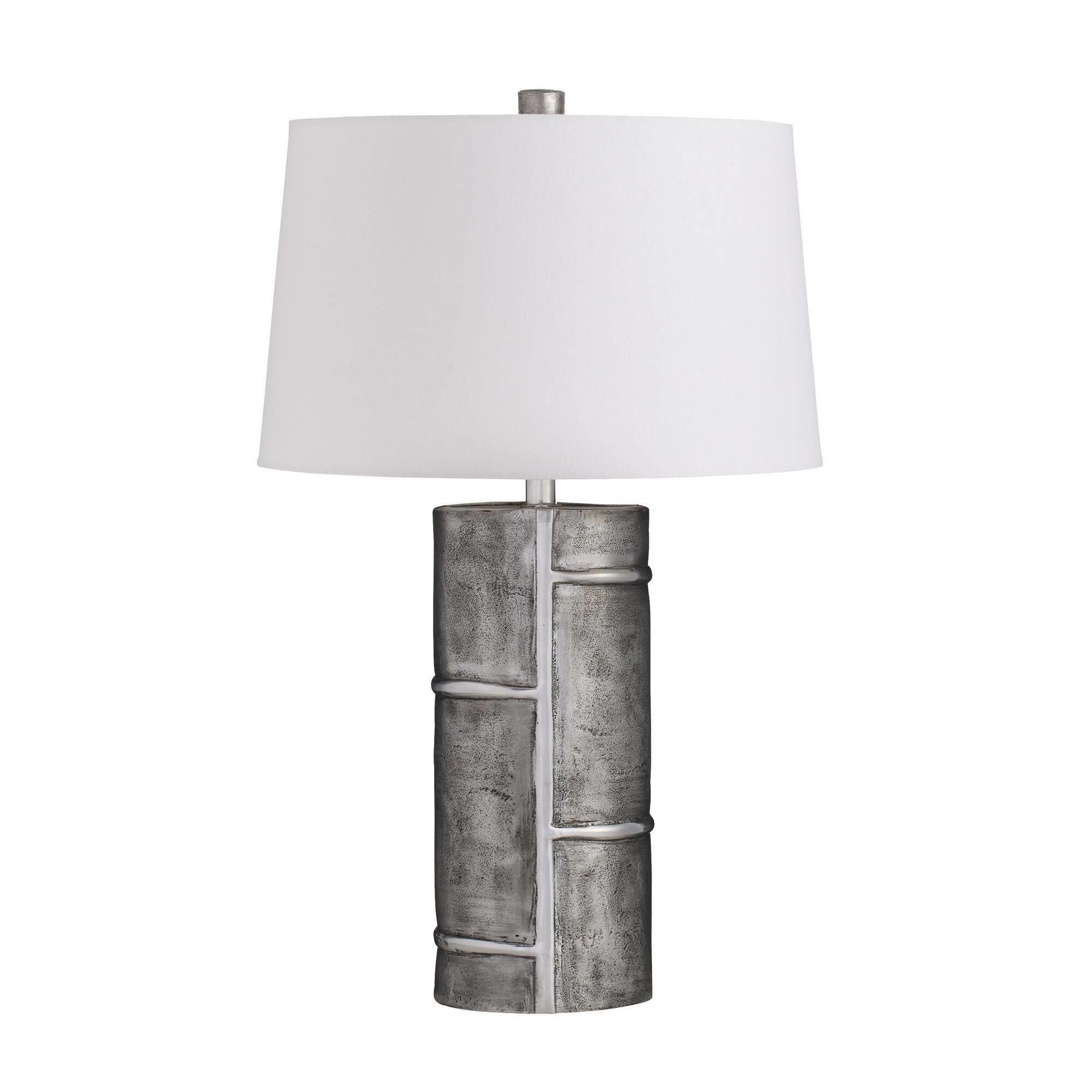 Shown in Antiqued Aluminum finish and White shade