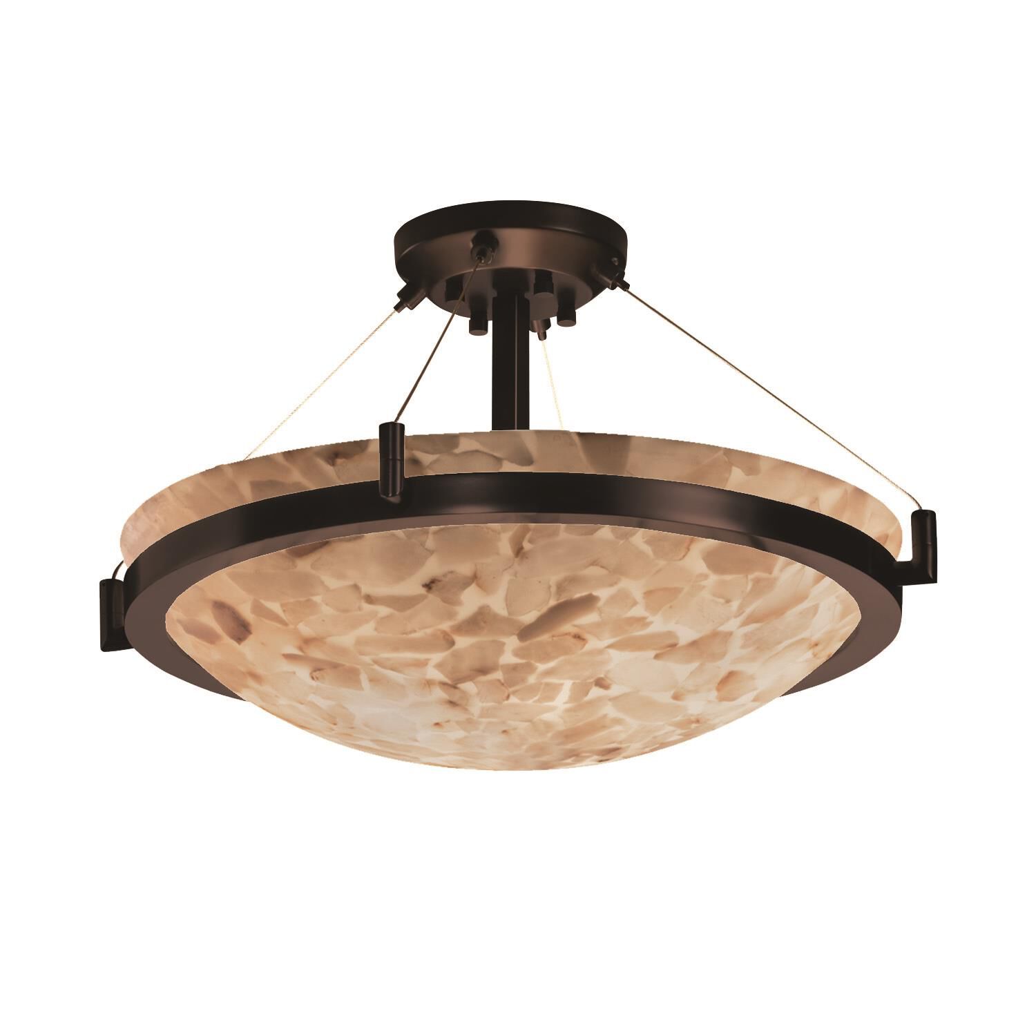Alabaster Rocks! 39 Inch 6 Light LED Semi Flush Mount by Justice Design Group
